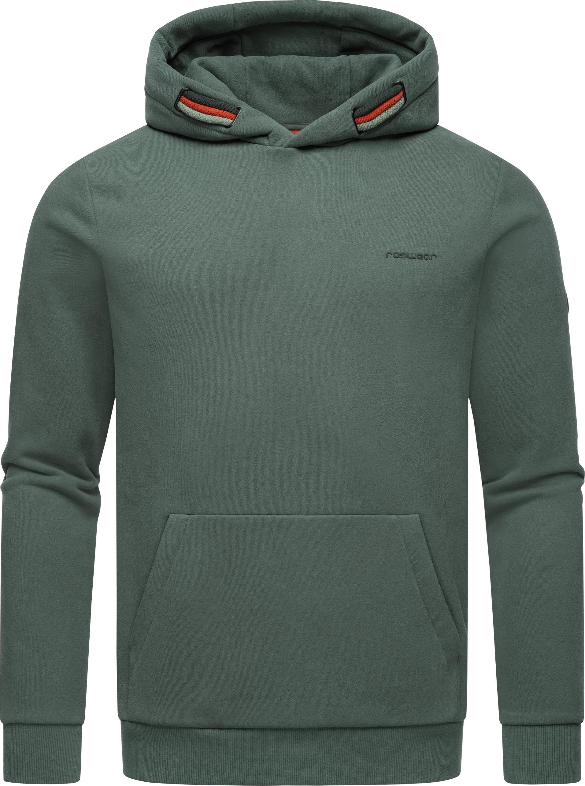 Ragwear Kapuzenpullover Leam mit grün Zierkordeln Sportlicher Pullover Kapuze stylischen