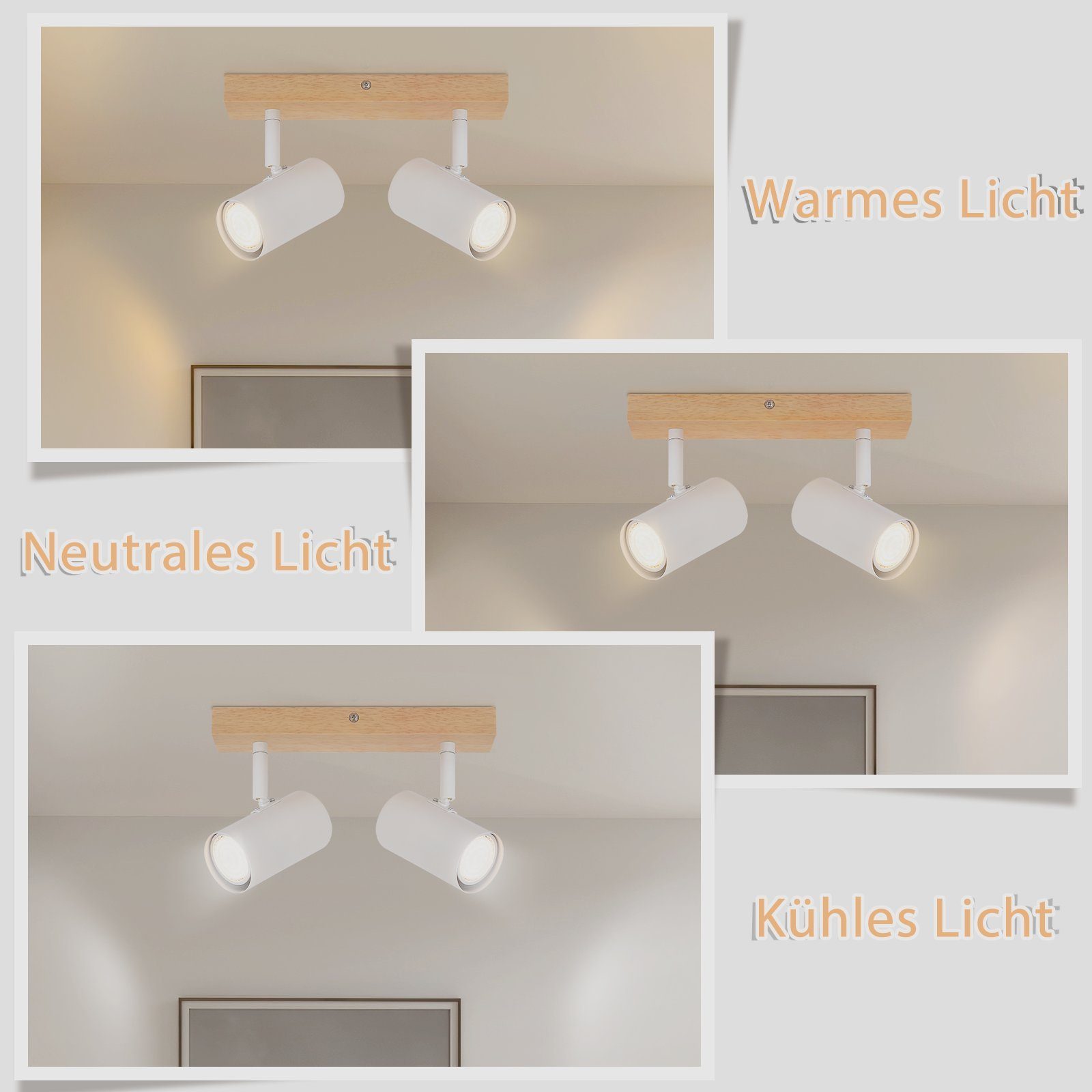 GU10- 330°Schwenkbar Deckenlampe integriert, Nicht ZMH LED LED Weiß Deckenstrahler Deckenspot LED Modern, Dimmbar fest