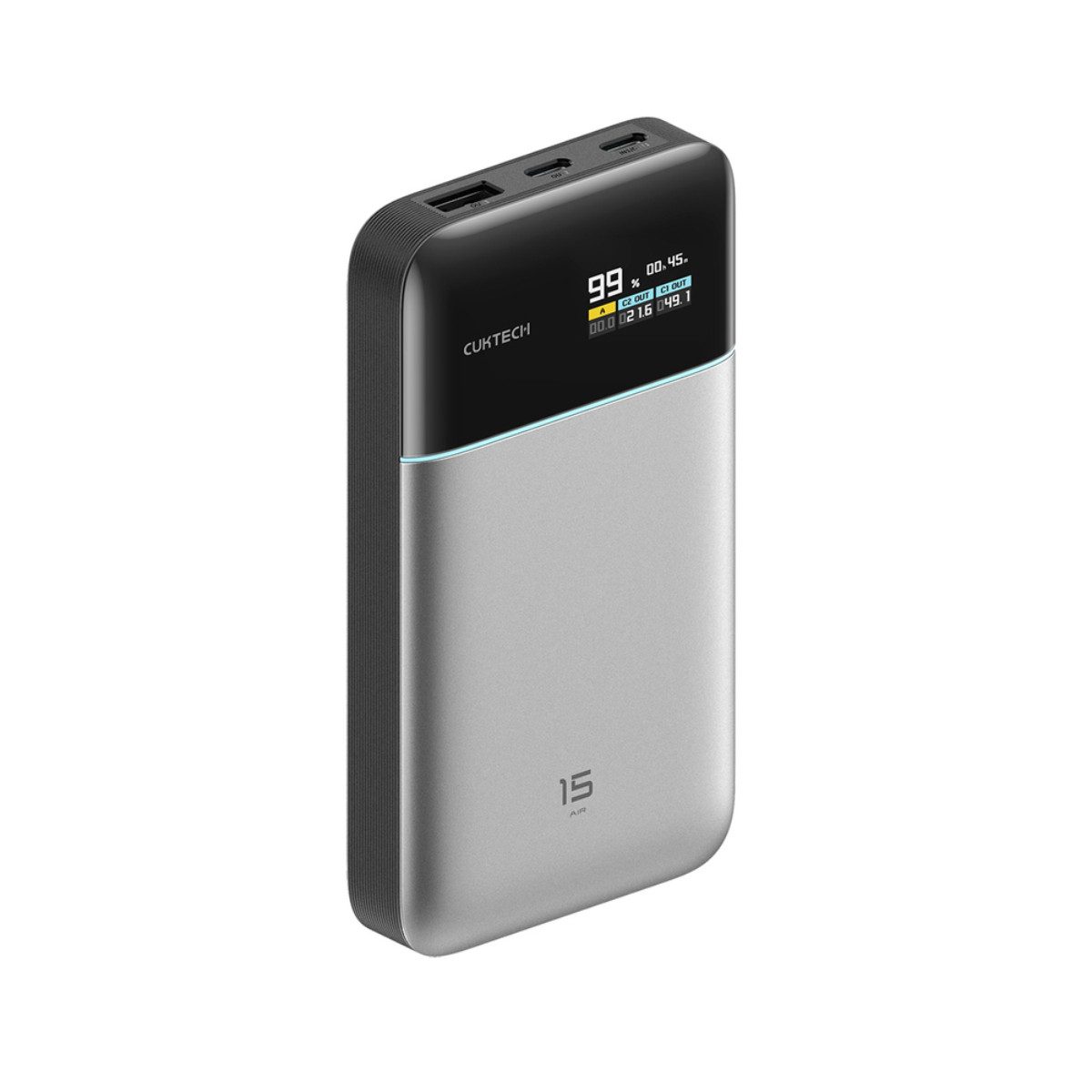 Cuktech PB150S Powerbank 15000 mAh (5, 9, 12, 15, 20 V), 100W Schnellladen mit TFT Display und Mehrfachanschlüssen