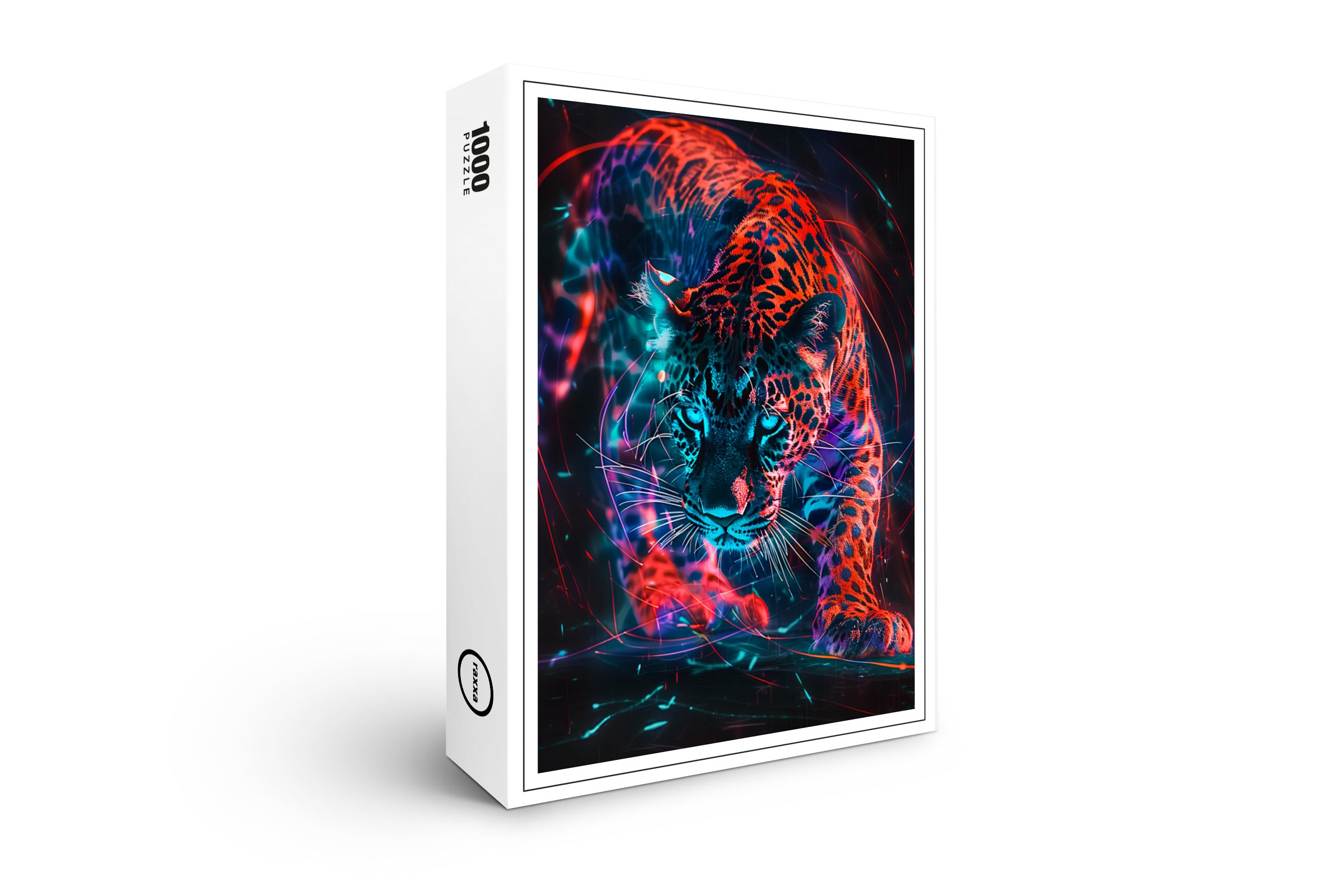 raxxa Puzzle "Reddish Neon Leopard Cosmic Light", FSC®, 1000 Puzzleteile