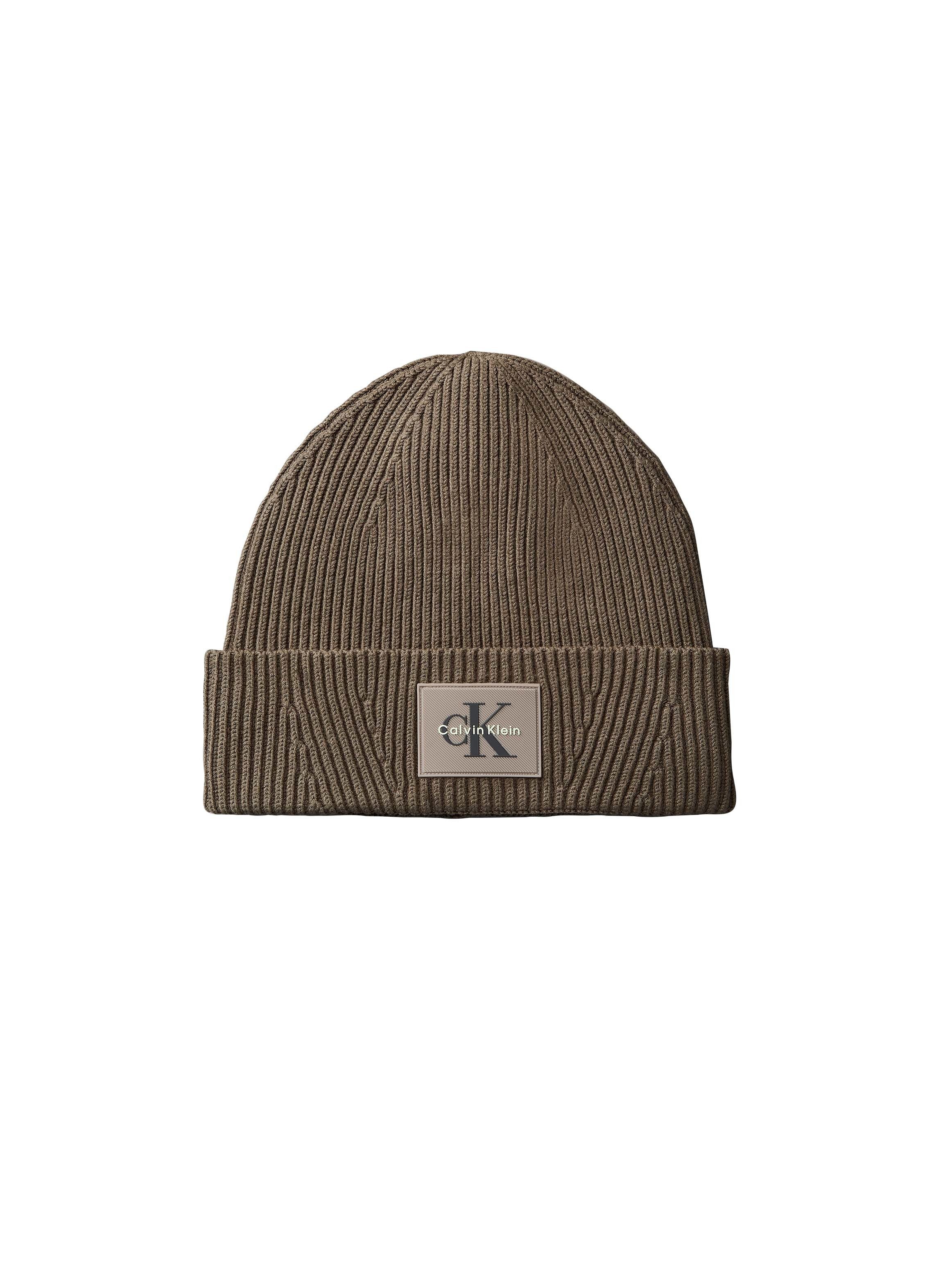 Calvin Klein Beanie MONOLOGO PATCH RIB BEANIE Regular fit mit Markenlogo