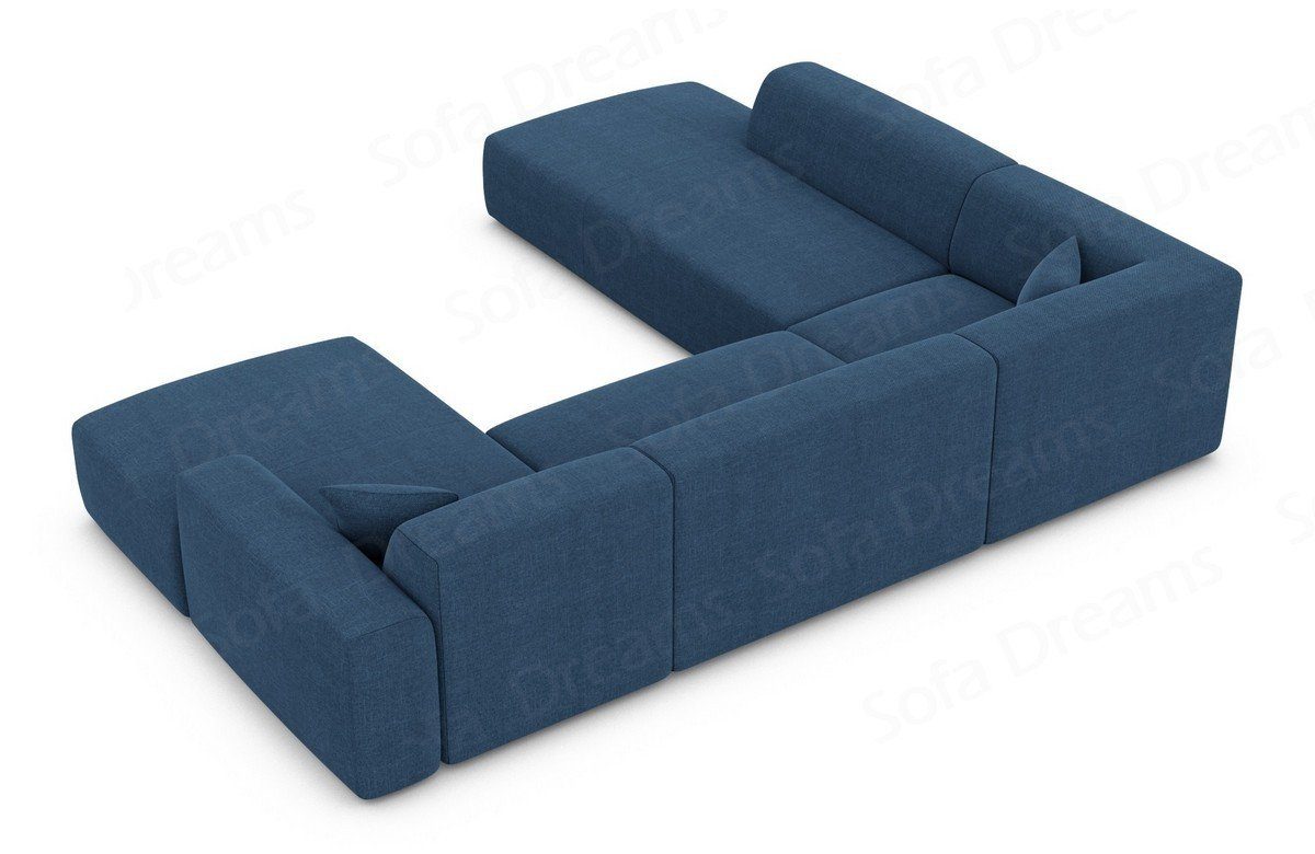 Strukturstoff Loungesofa blau77 Mallorca Sofa Wohnlandschaft Dreams Designer Sofa Modern, Lounge Stoffsofa U-Form U