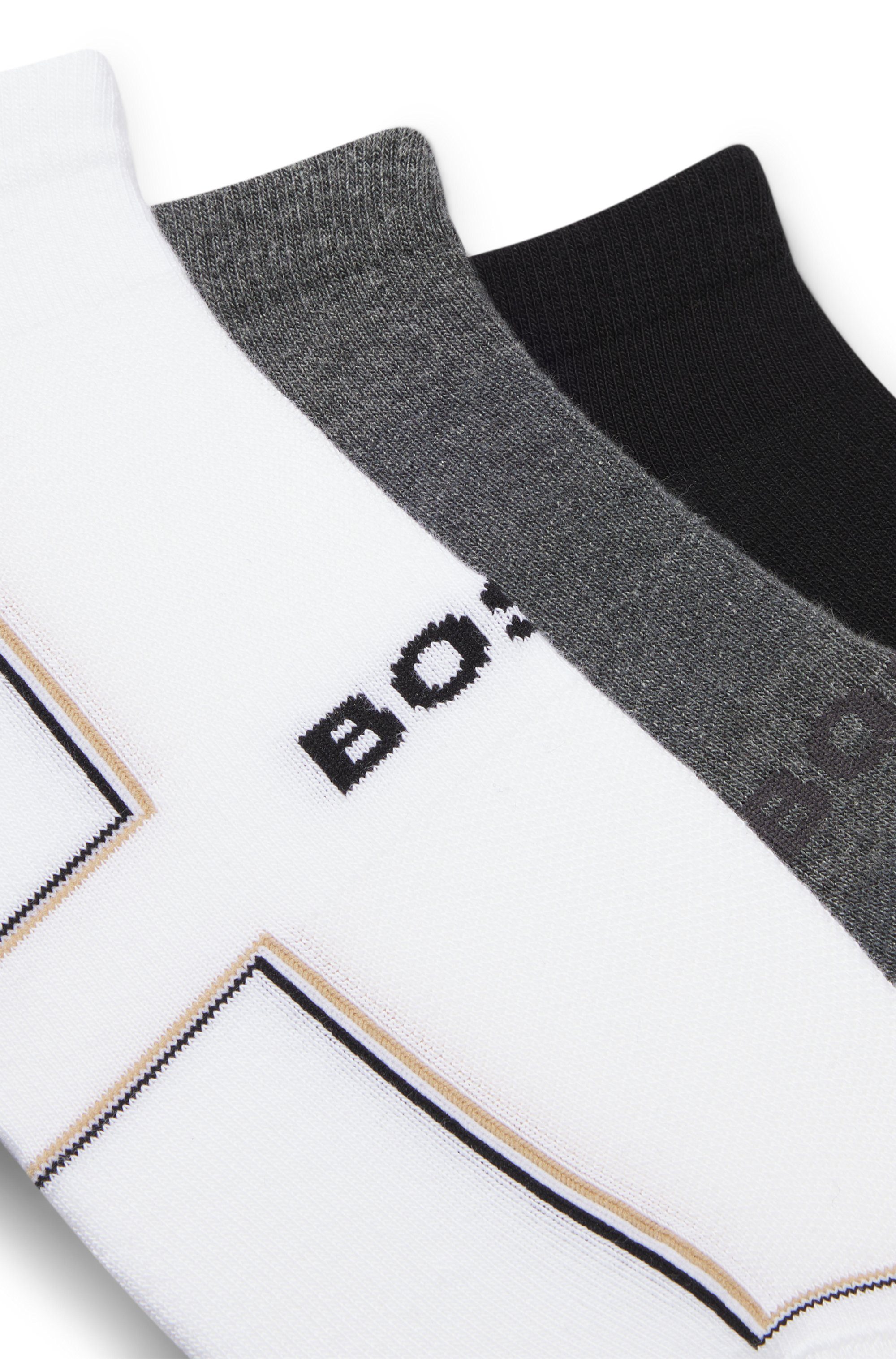 BOSS Sneakersocken 3PAS iconic plush CC (3-Paar) kontrastfarbene Details günstig online kaufen