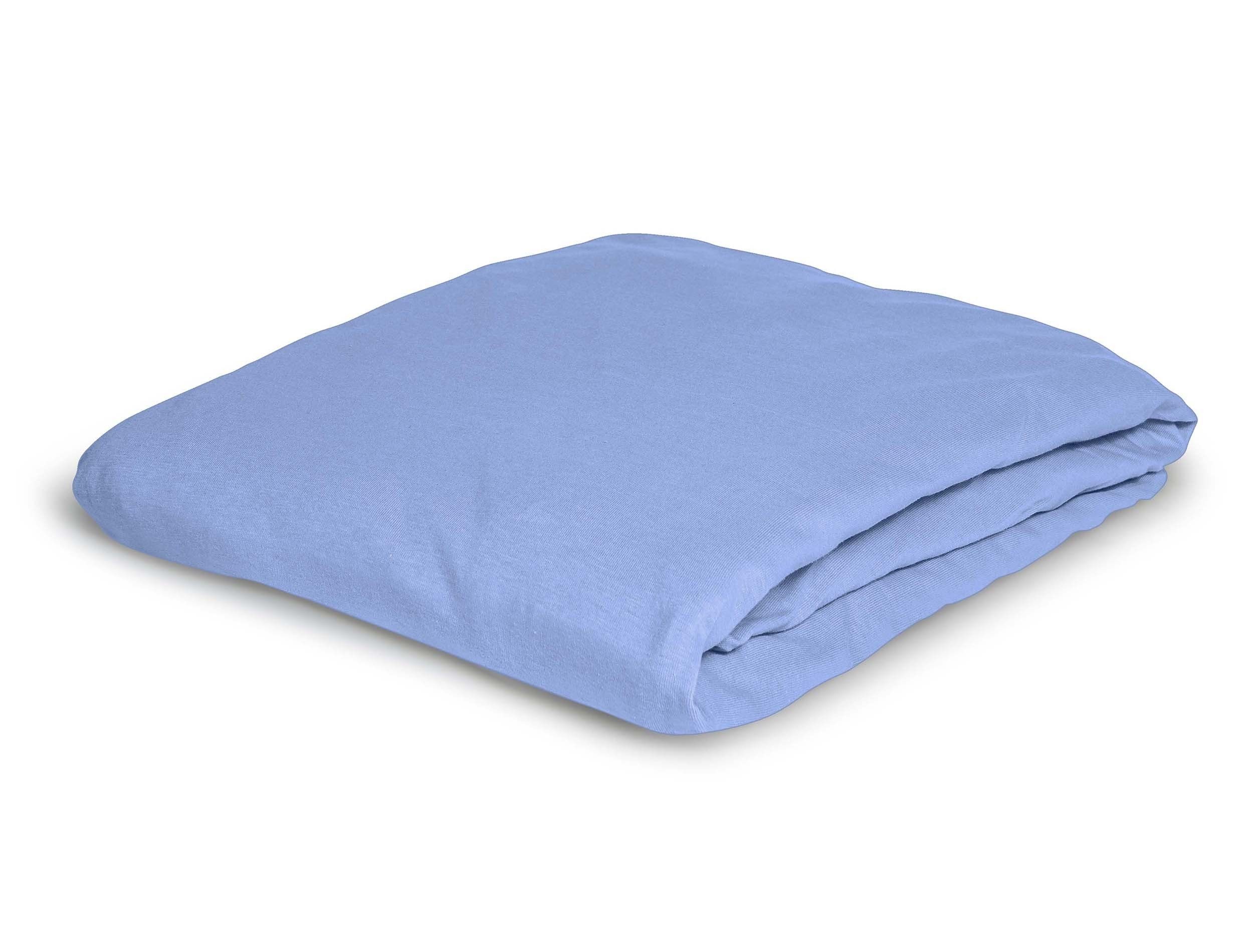 Irisette Spannbettlaken irisette Spannbettlaken MERKUR Biber BL 100x200 cm blau Spannbetttuch