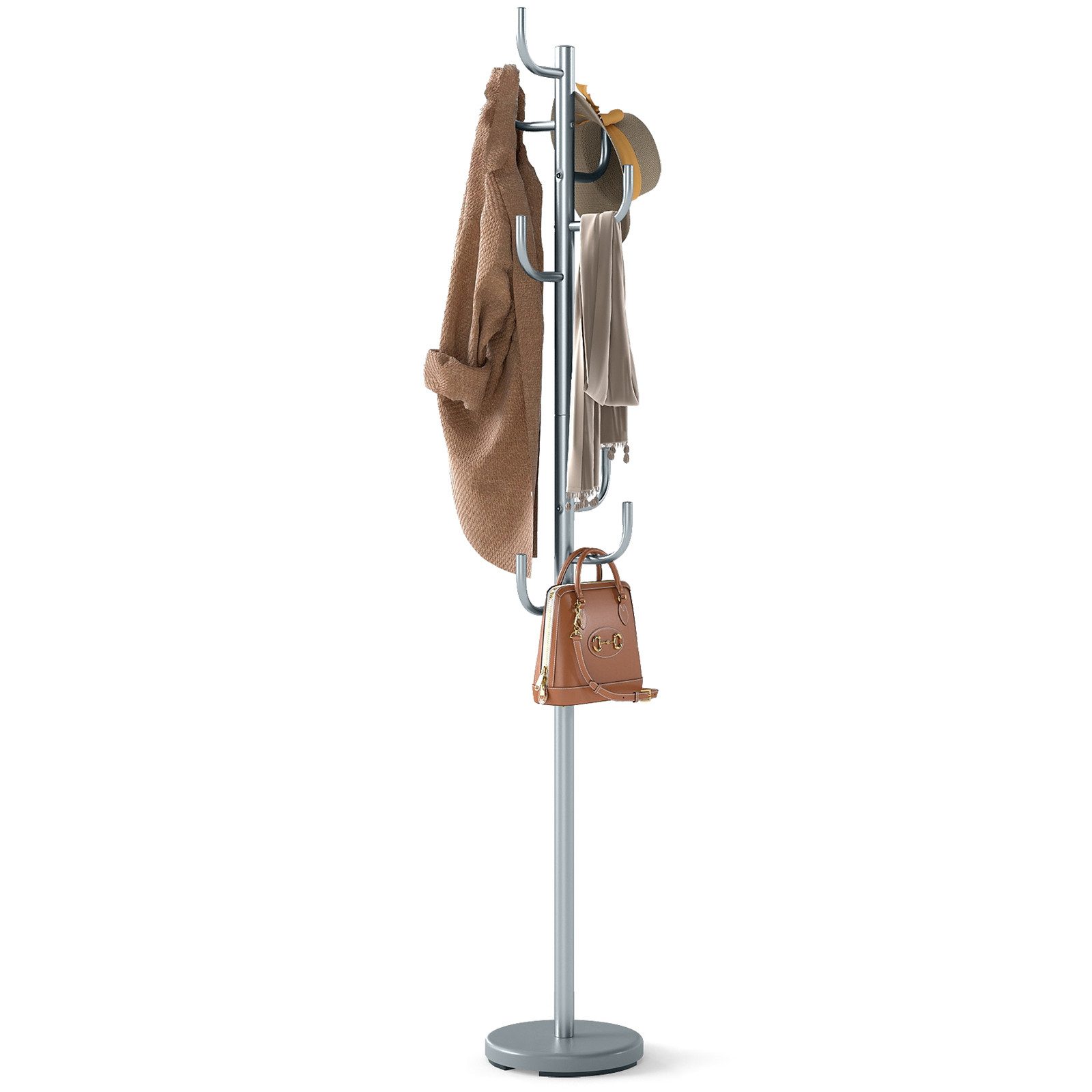 KOMFOTTEU Kleiderständer, Garderobenständer Garderobe mit 8 Haken, 175 cm