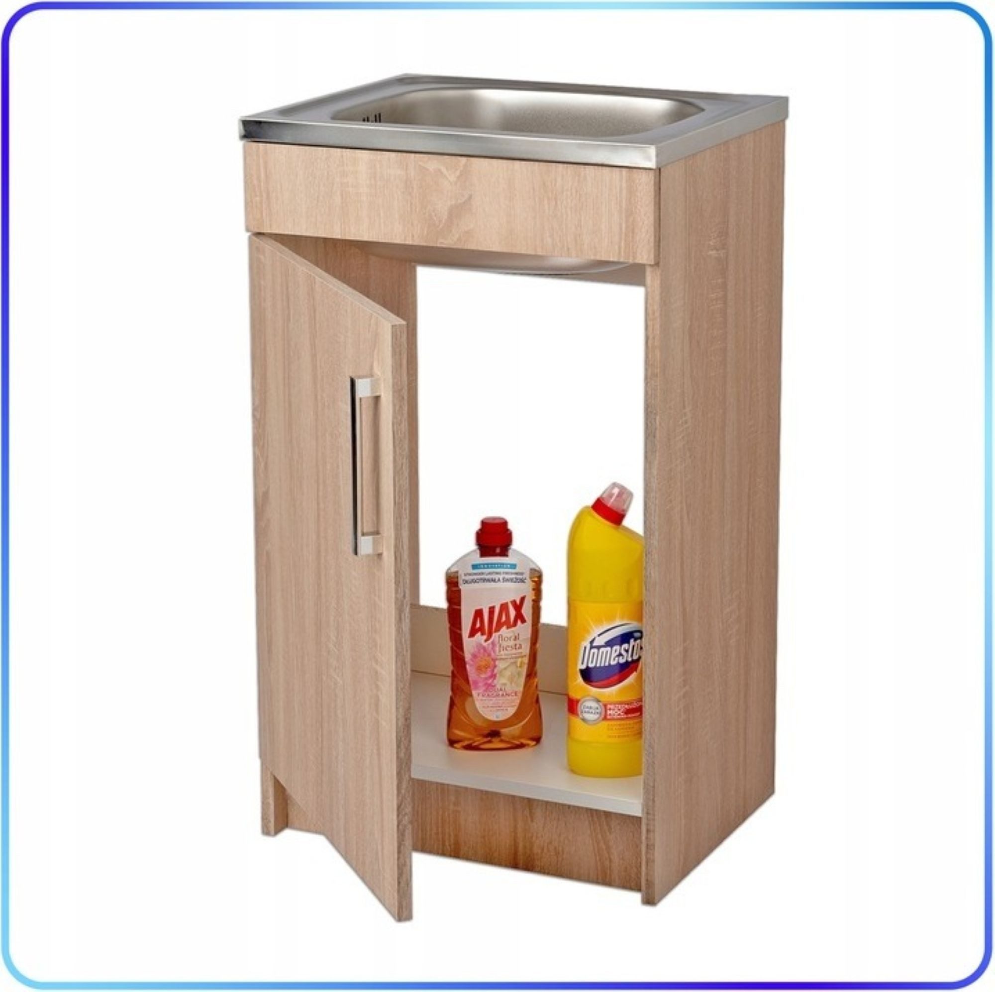 STAMAR Spülenschrank Küchenschrank 50cm Sonoma Spüle Edelstahl Siphon ohne günstig online kaufen