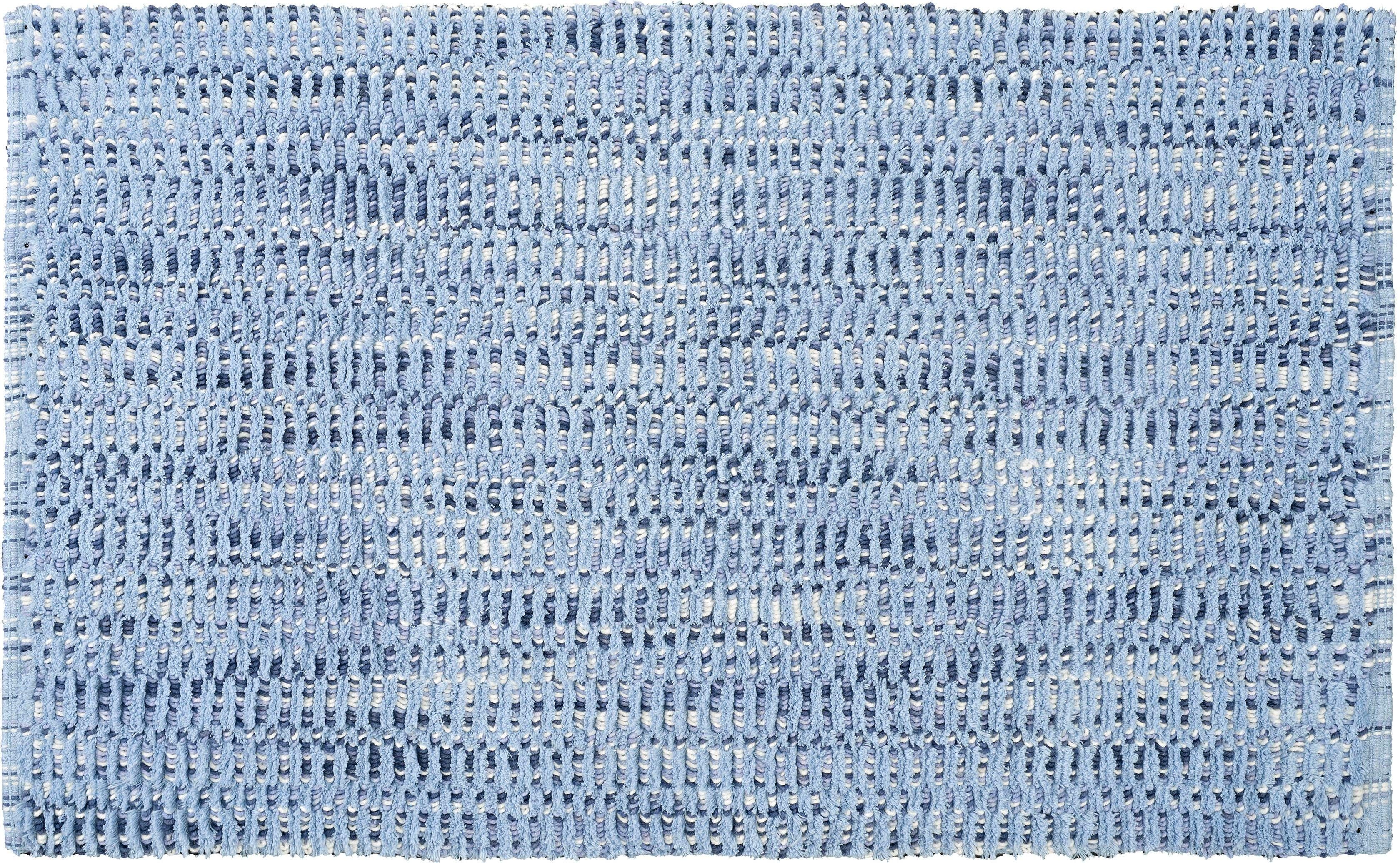 Kleine Wolke Badematte Sway, Badvorleger, Badezimmer Teppich, Höhe 10 mm, rutschhemmend beschichtet, fußbodenheizungsgeeignet, Baumwolle, quadratisch, Badteppich, Uni Farben mit Melange Effekt