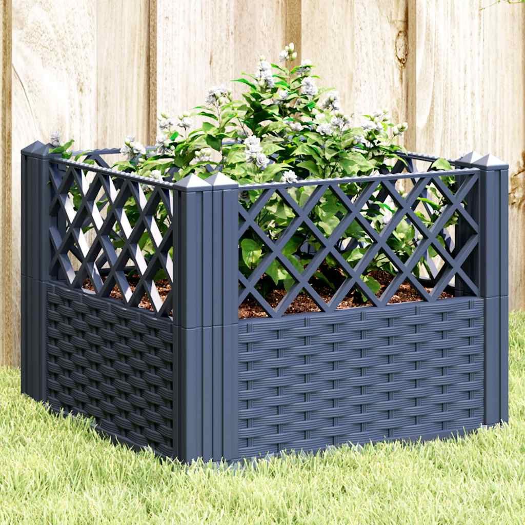 furnicato Pflanzkübel Garten-Pflanzgefäß 43,5x43,5x43,5 cm Blaugrau aus Polypropylen (1 St)