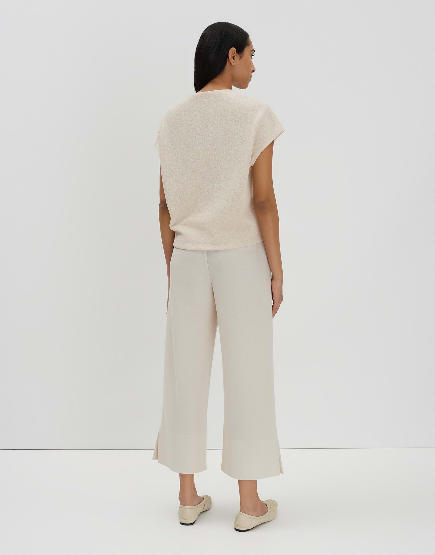 someday Kurzarmshirt KELMARA Loose Top mit Bouclé Effekt