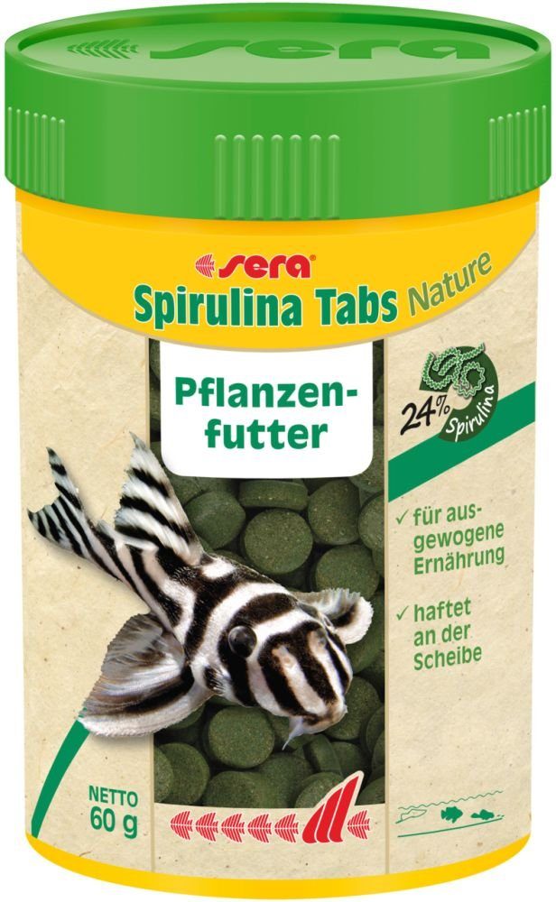 Aquariendeko sera Spirulina Tabs Nature Welsfutter 100 ml