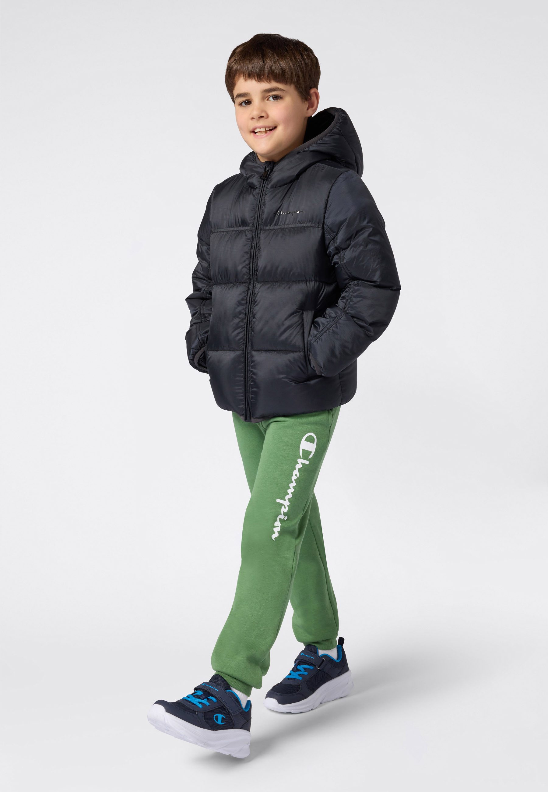 Champion Steppjacke Colorblock Outdoor Hooded Jacket mit Kapuze, wasser- und windabweisend, mit Eingrifftaschen
