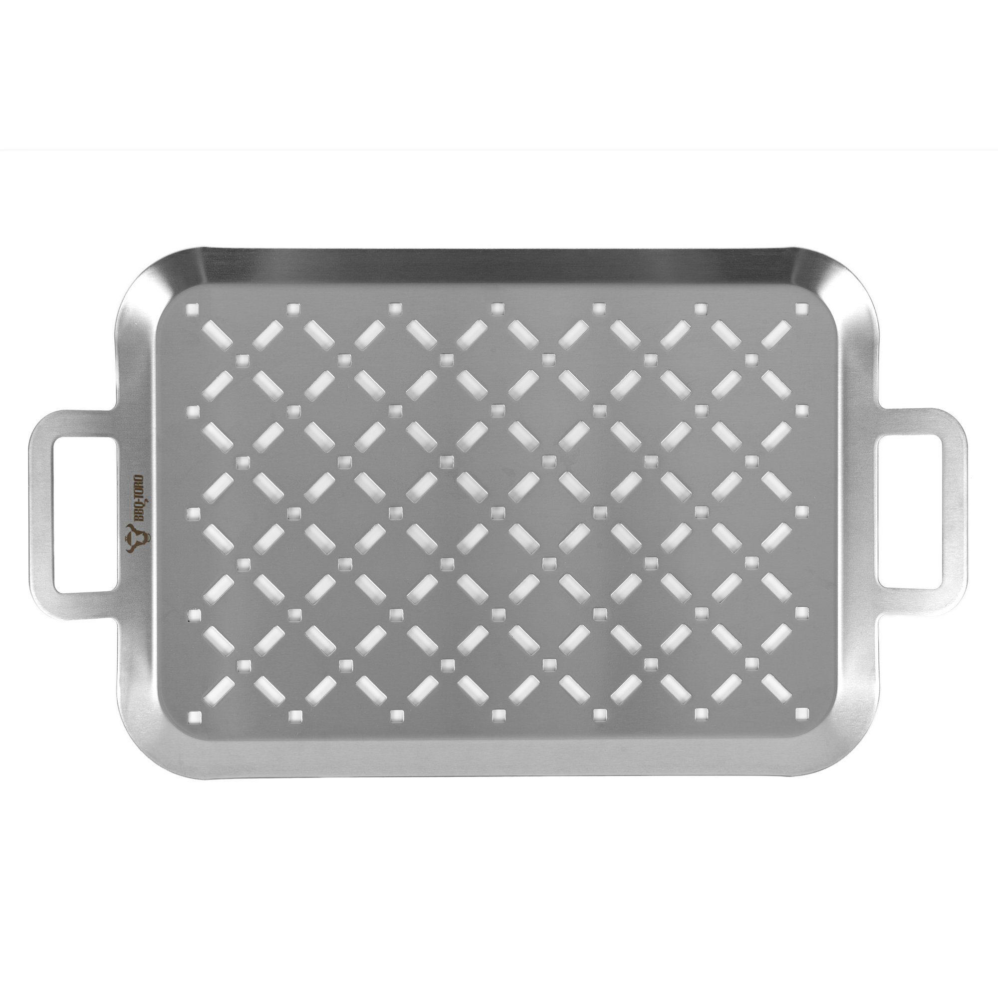 BBQ-Toro Grillplatte Edelstahl Grillschale, 44 x 26 x 4,5 cm, Grillpfanne, Gemüseschale