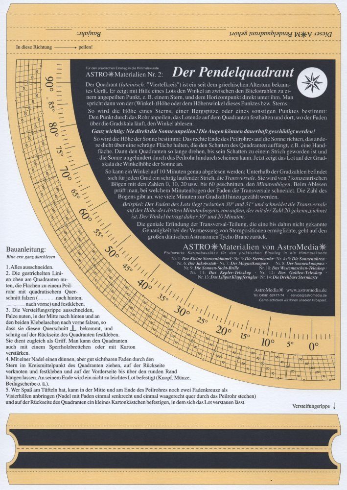 Astromedia Experimentierkasten A*M 2: Der Pendelquadrant