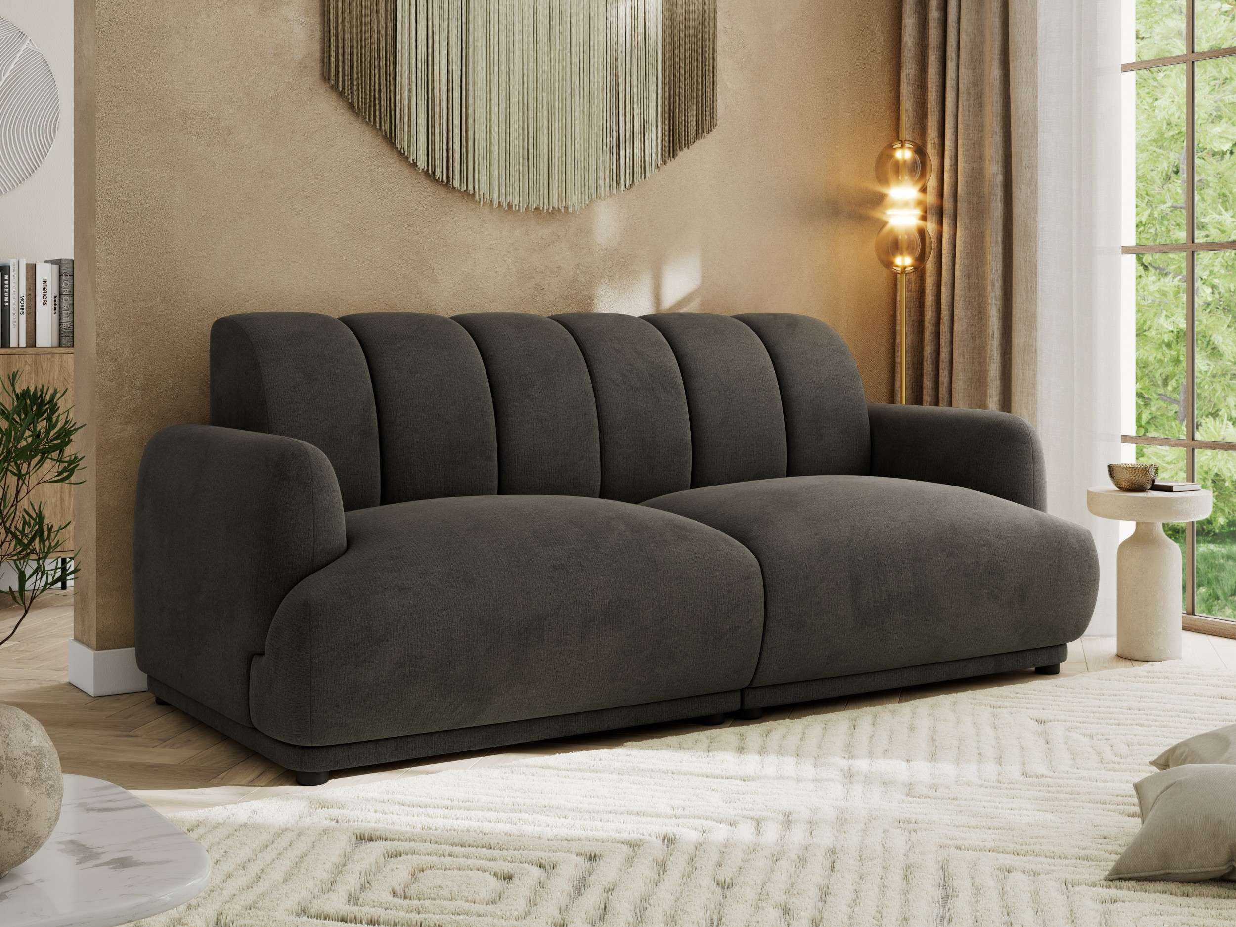 MKS MÖBEL Sofa GERRA, Polstersofa 3-Sitzer, feststehend, HR-Schaum Rückenlehne, Wellenfedern, modernes Design