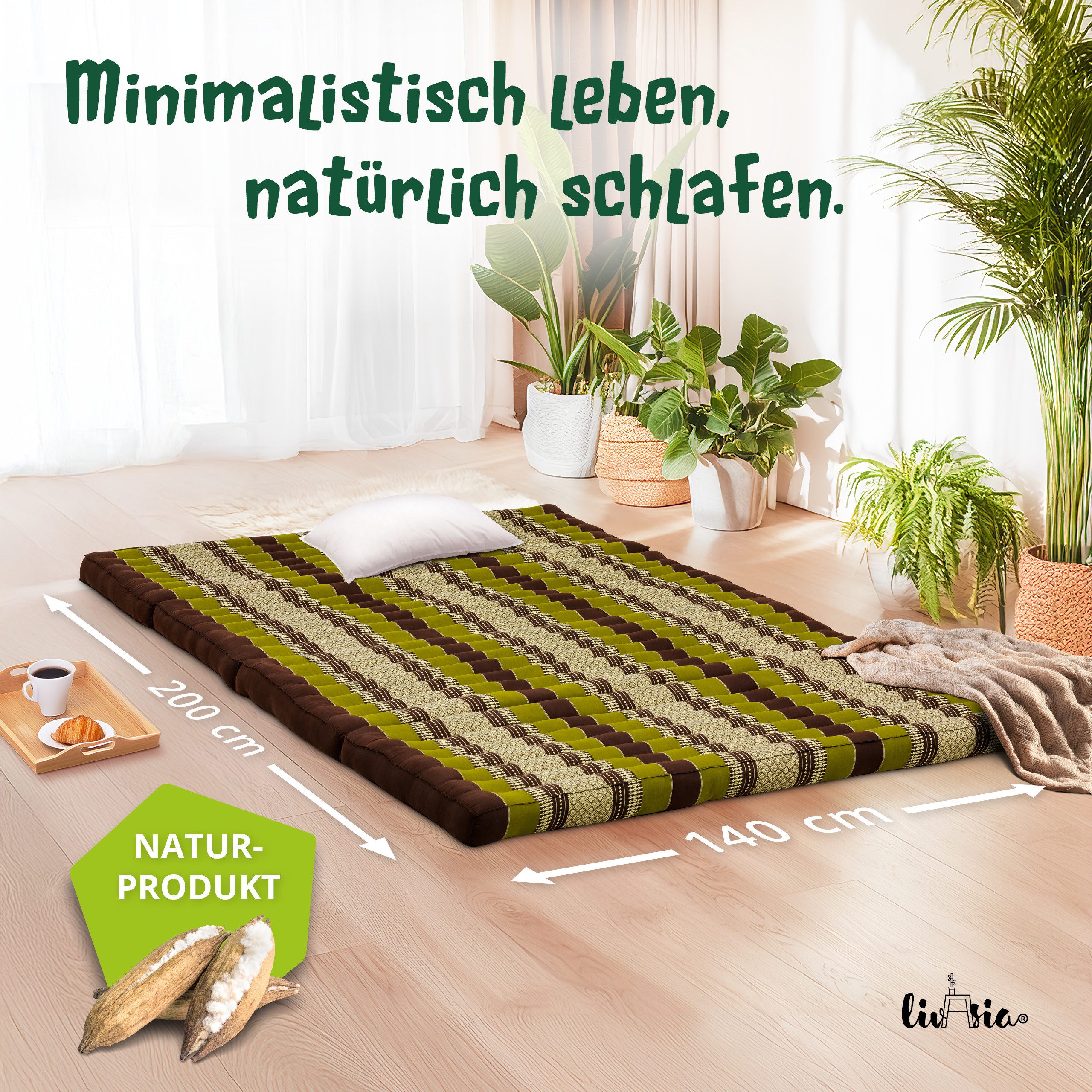 Klappmatratze Faltmatratze 140 cm (Classic) - 200x140x8cm -, livasia, 8 cm günstig online kaufen