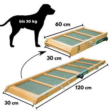 Coemo Hunderampe, Hundetreppe klappbare Aufstiegshilfe für Haustiere Holz Hundeleiter