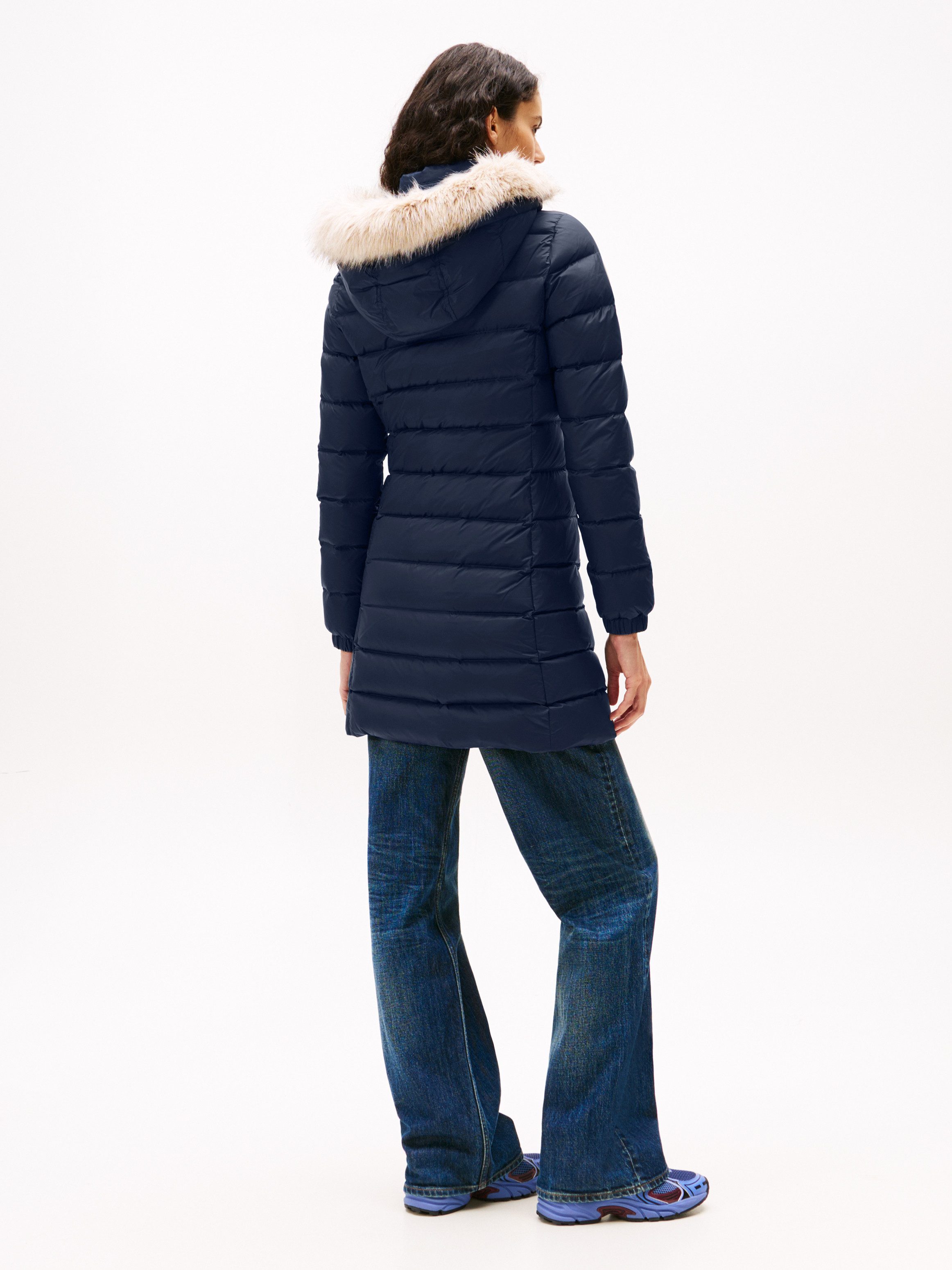 Tommy Jeans Steppmantel TJW ESSENTIAL HOODED DOWN COAT Kunstfaser