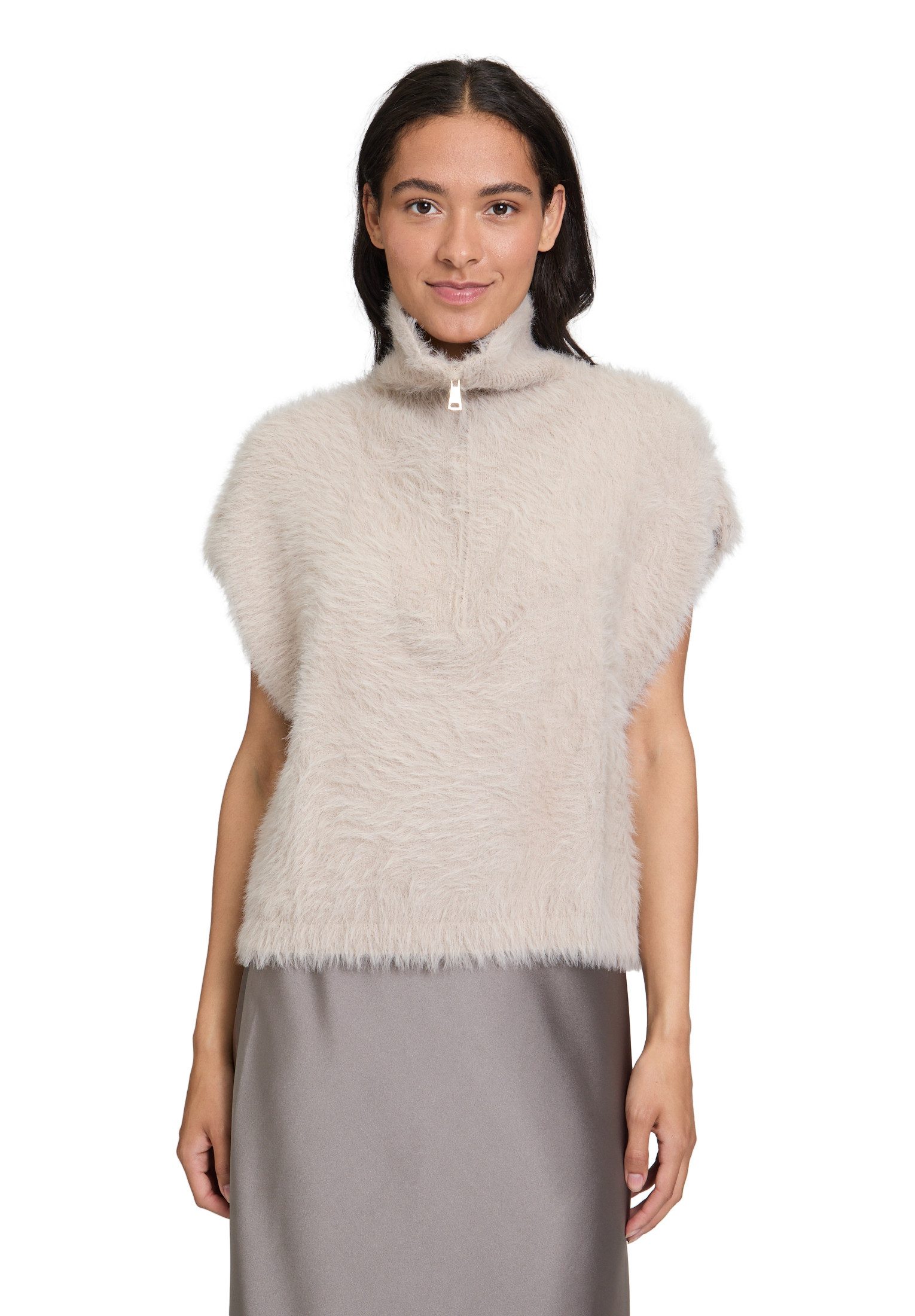 Cartoon Stricktop Damen Strickpullunder mit Reißverschluss günstig online kaufen