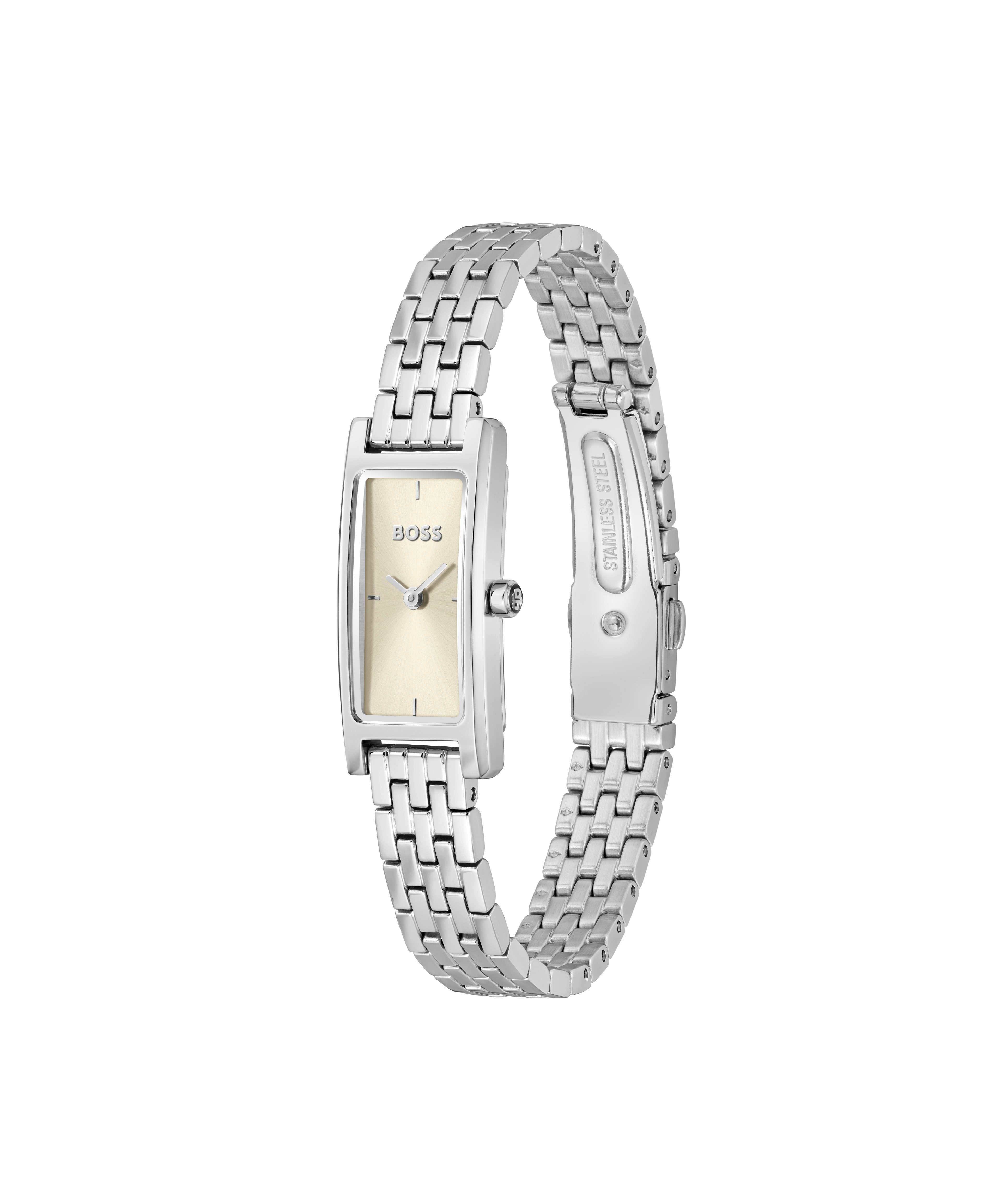 BOSS Quarzuhr LUCY 1502858, Armbanduhr, Damenuhr, Edelstahlarmband, analog