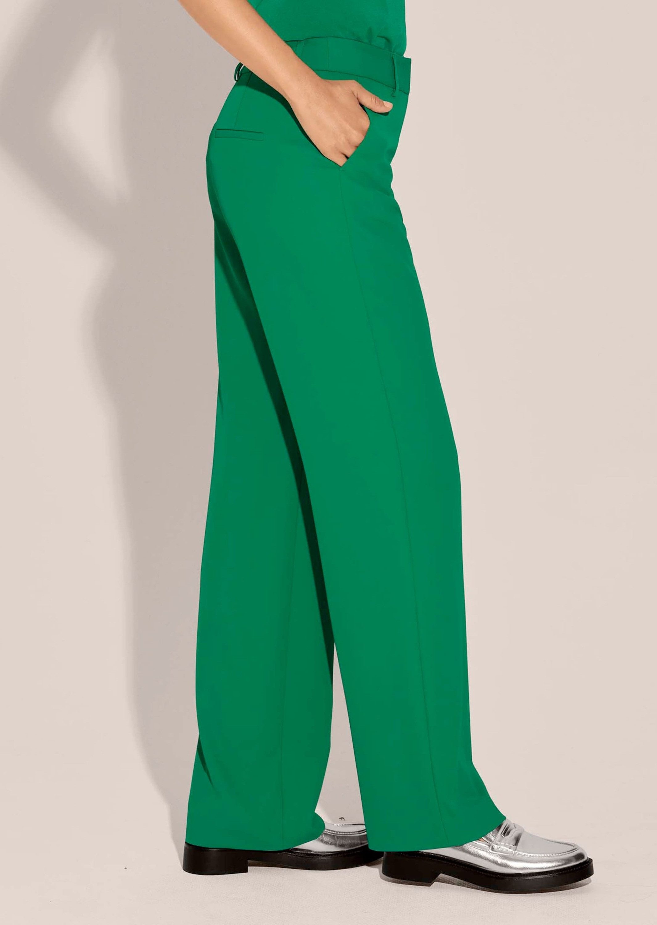 MADELEINE Stoffhose Komfortable Stretchhose mit Taschen Schlichtes Design mit verdecktem Hakenverschluss