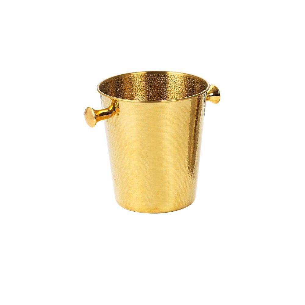 Morleos Outdoor-Flaschenkühler Sektkühler Flaschenkühler Weinkühler Champagner Edelstahl, Gold glatt, 15,3x16,5 cm