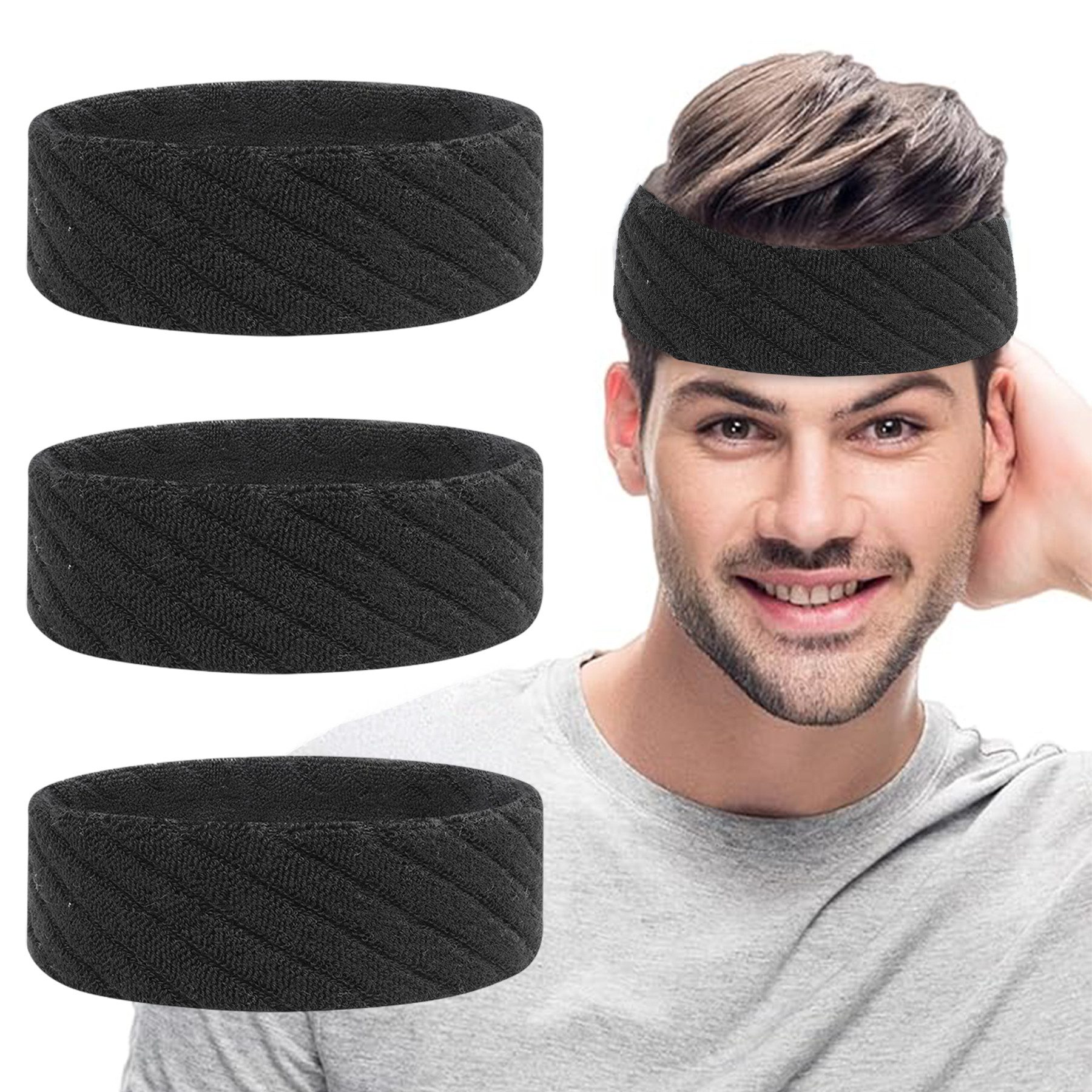 Mutig Schweißband Sports Damen Stirnband, Baumwollstretch Schweißband Wicking Stretchy, Wicking Stretchy Stirnband für Frauen Sport/Yoga/Laufen/Fitness