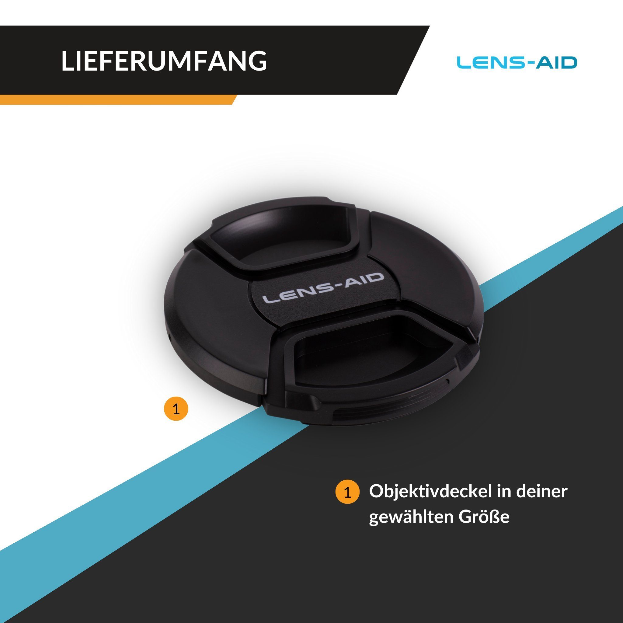 Lens-Aid innenliegender (37mm-105mm), Schnappmechanismus Objektivdeckel Ersatz-Objektivdeckel