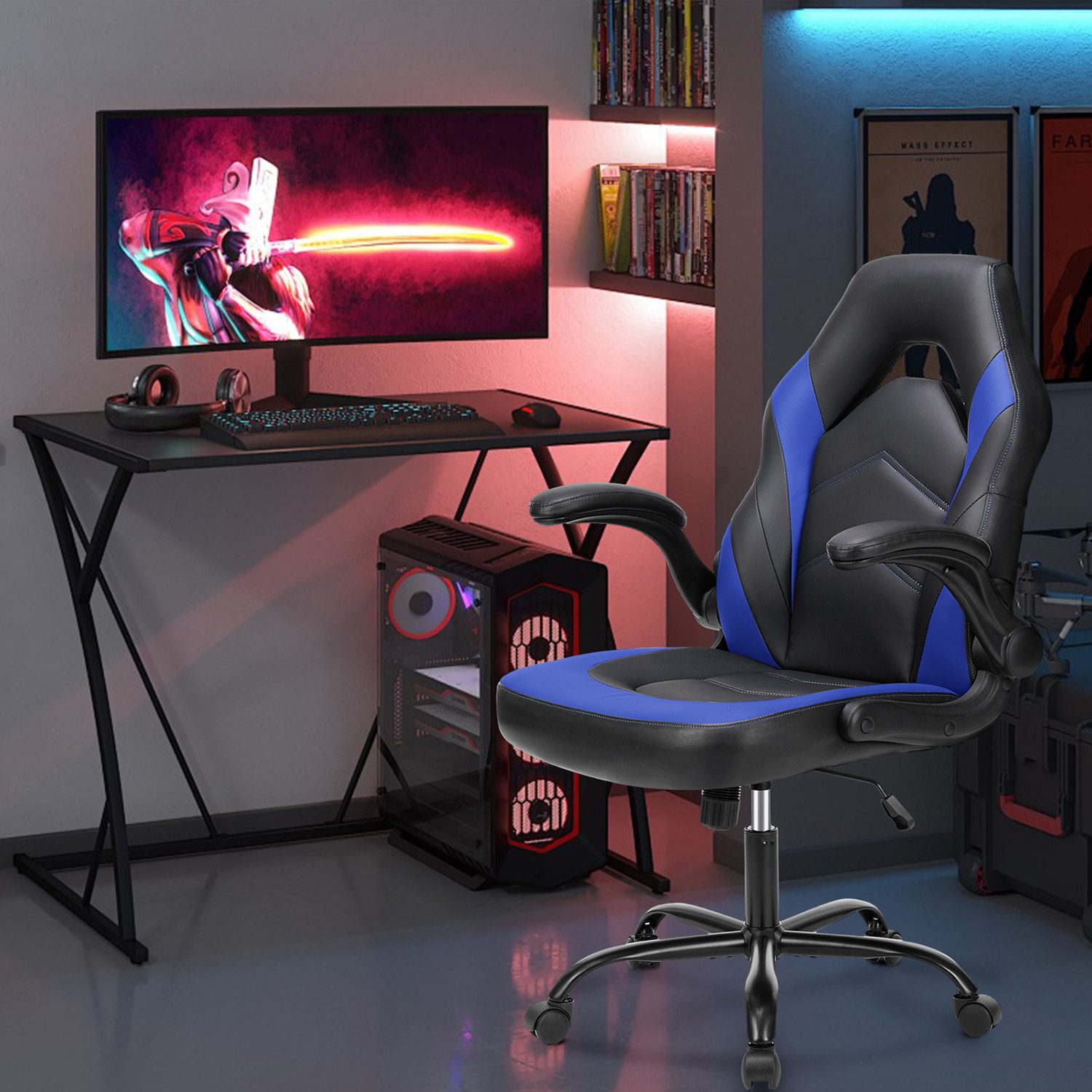 DUMOS Gaming-Stuhl Ergonomischer Bürostuhl mit Fußstütze, günstig online kaufen
