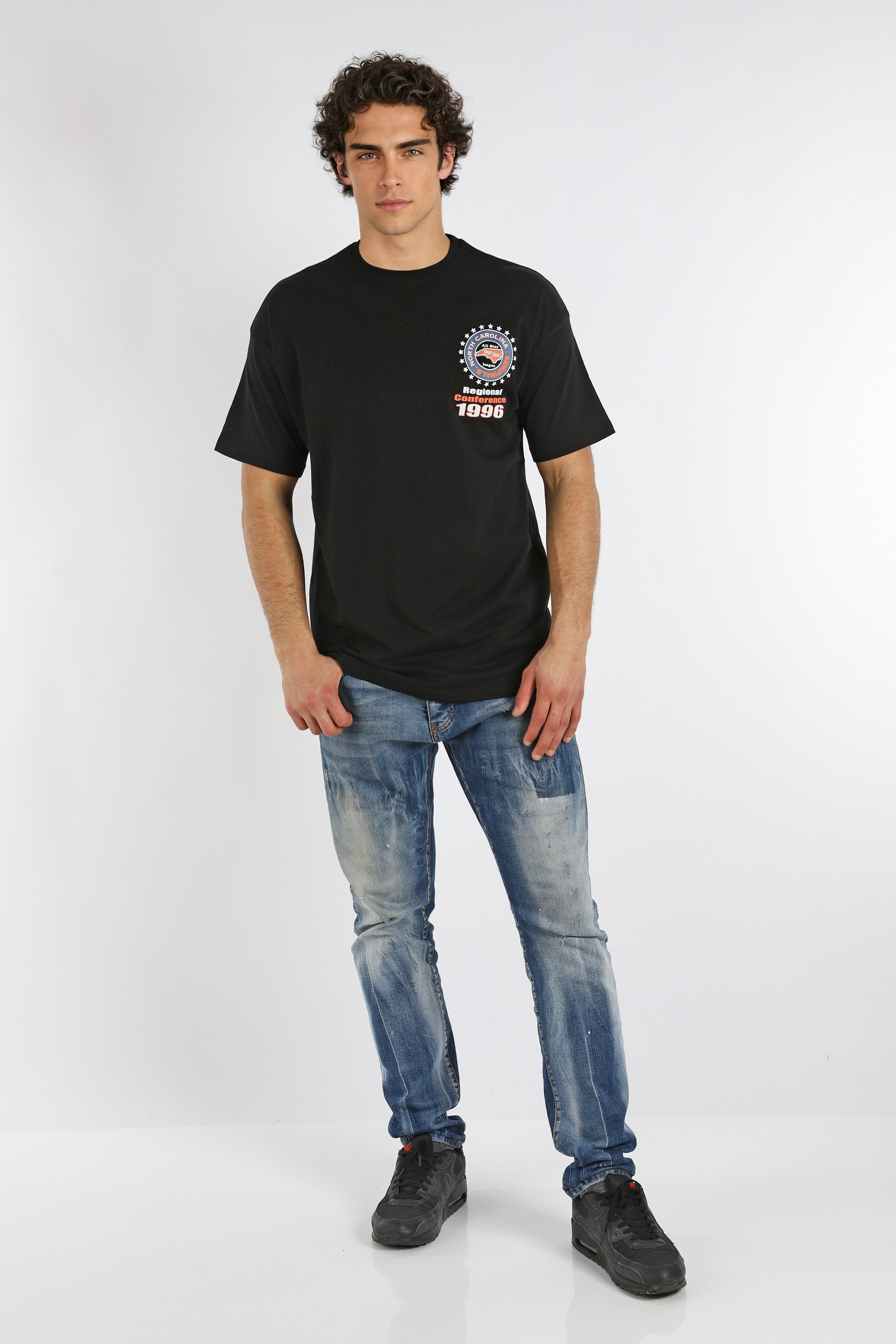 Megaman Jeans T-Shirt Megaman, Herren T-Shirt, Oversize