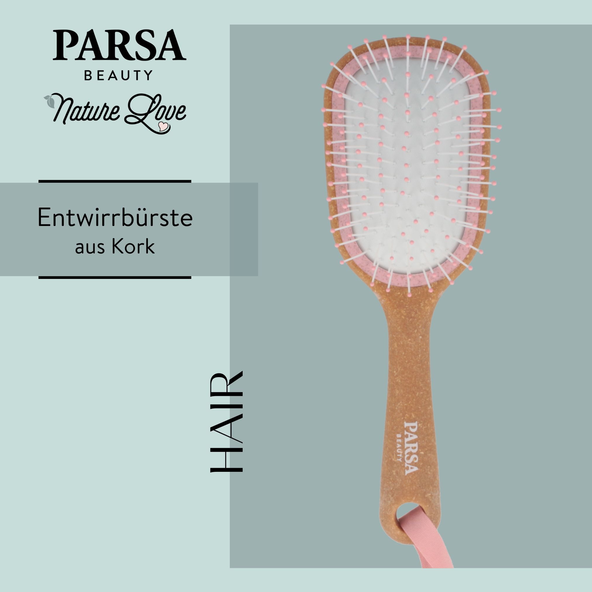 PARSA Beauty Haarbürste PARSA Beauty NATURE LOVE Haarbürste klein oval Kork Wet & Dry