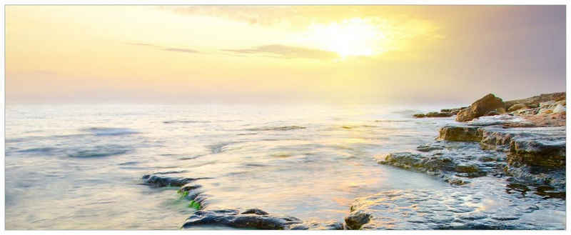 Wallario Glasbild, Sonnenuntergang über dem Meer, in verschiedenen Ausführungen