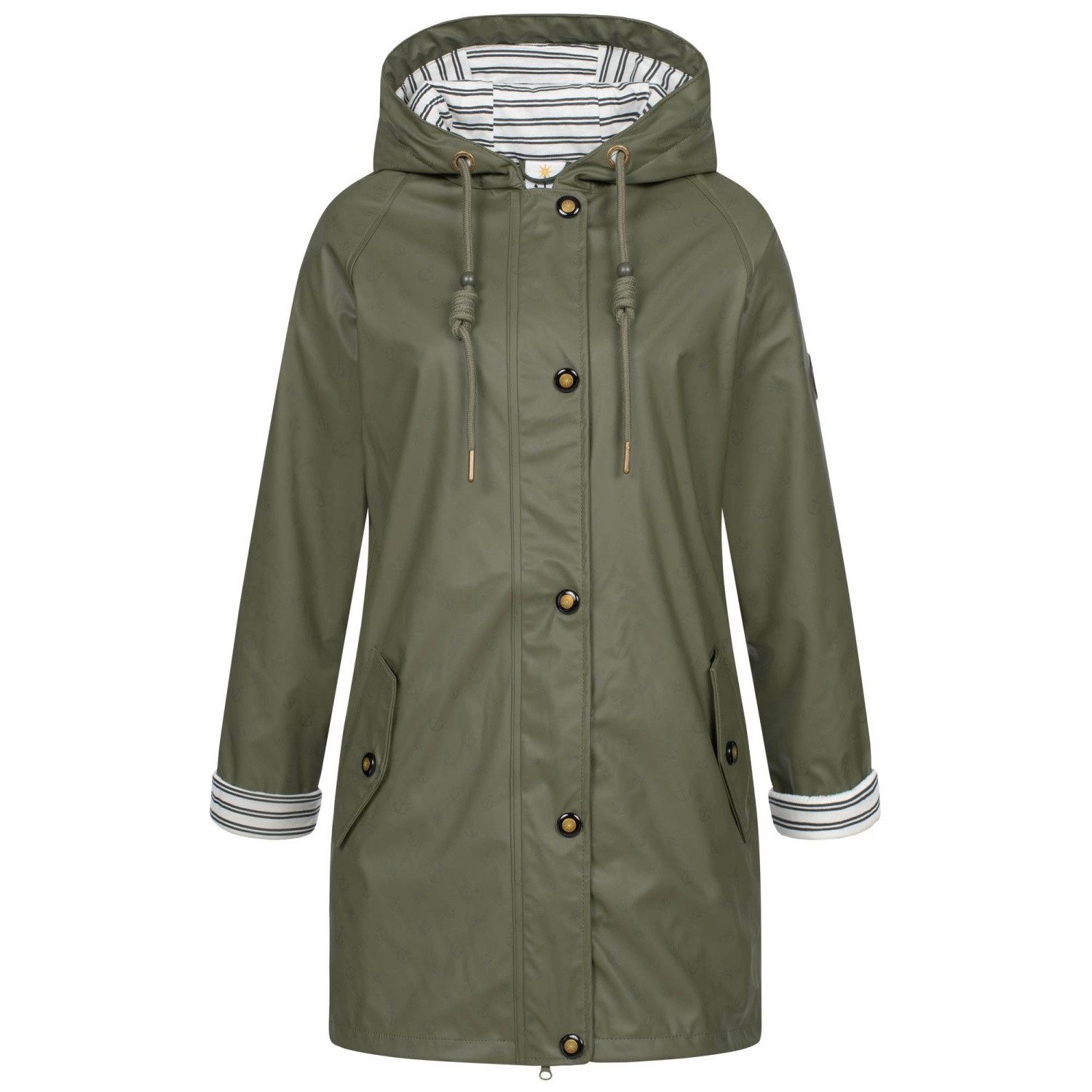 ankerglut Fleecejacke Ankerglut Himmel Damen Friesennerz Übergrößen Klassischer Friesennerz mit Jerseyfutter in großen Größen
