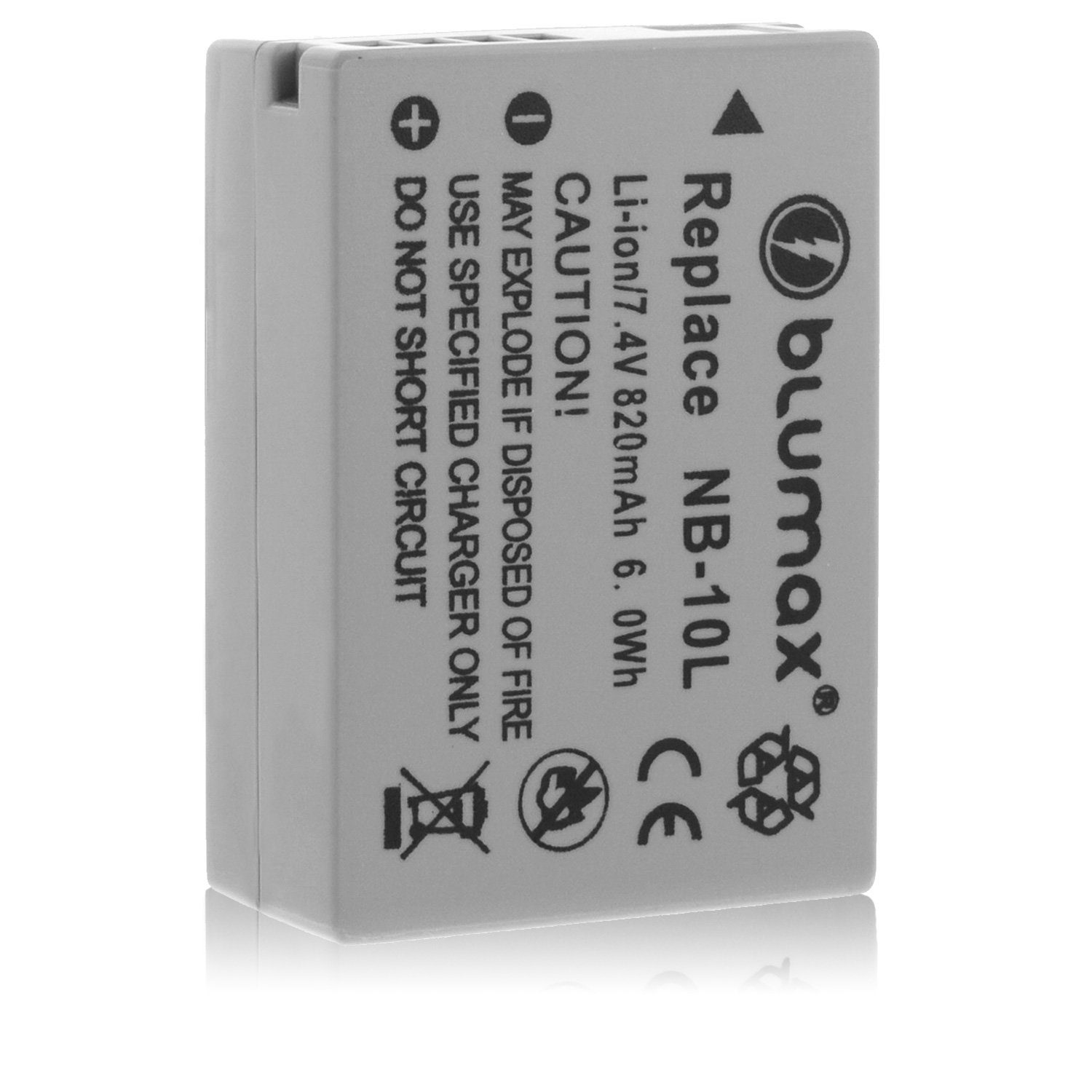 Blumax Akku passend für Canon NB-10L 820 mAh (7,4V) Kamera-Akku