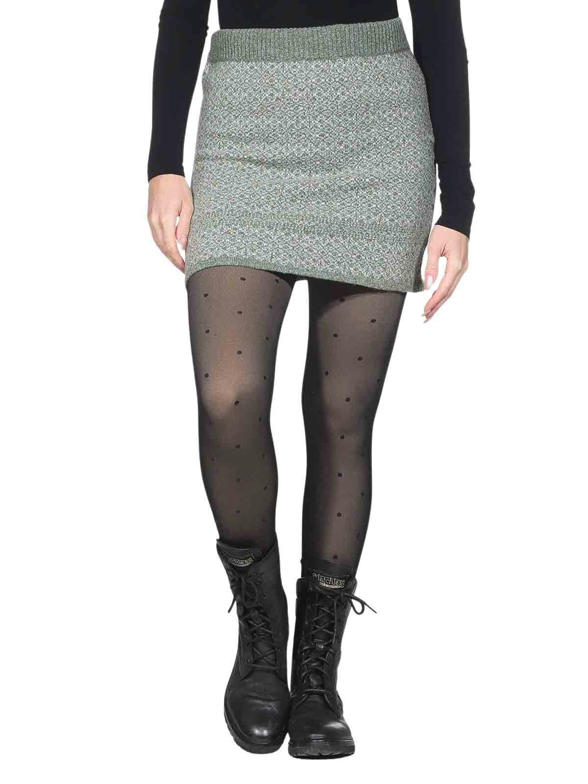 KUNST UND MAGIE Strickrock Strickrock kurzer Rock Schurwolle Lammwolle Wollrock Feinstrick Boho