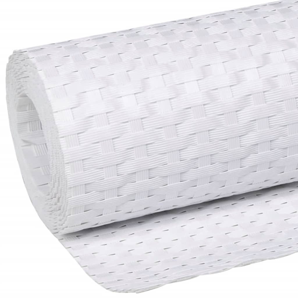 vidaXL Gartenzaun Balkon-Sichtschutz Weiß 300x80 cm Poly Rattan, (1-St)
