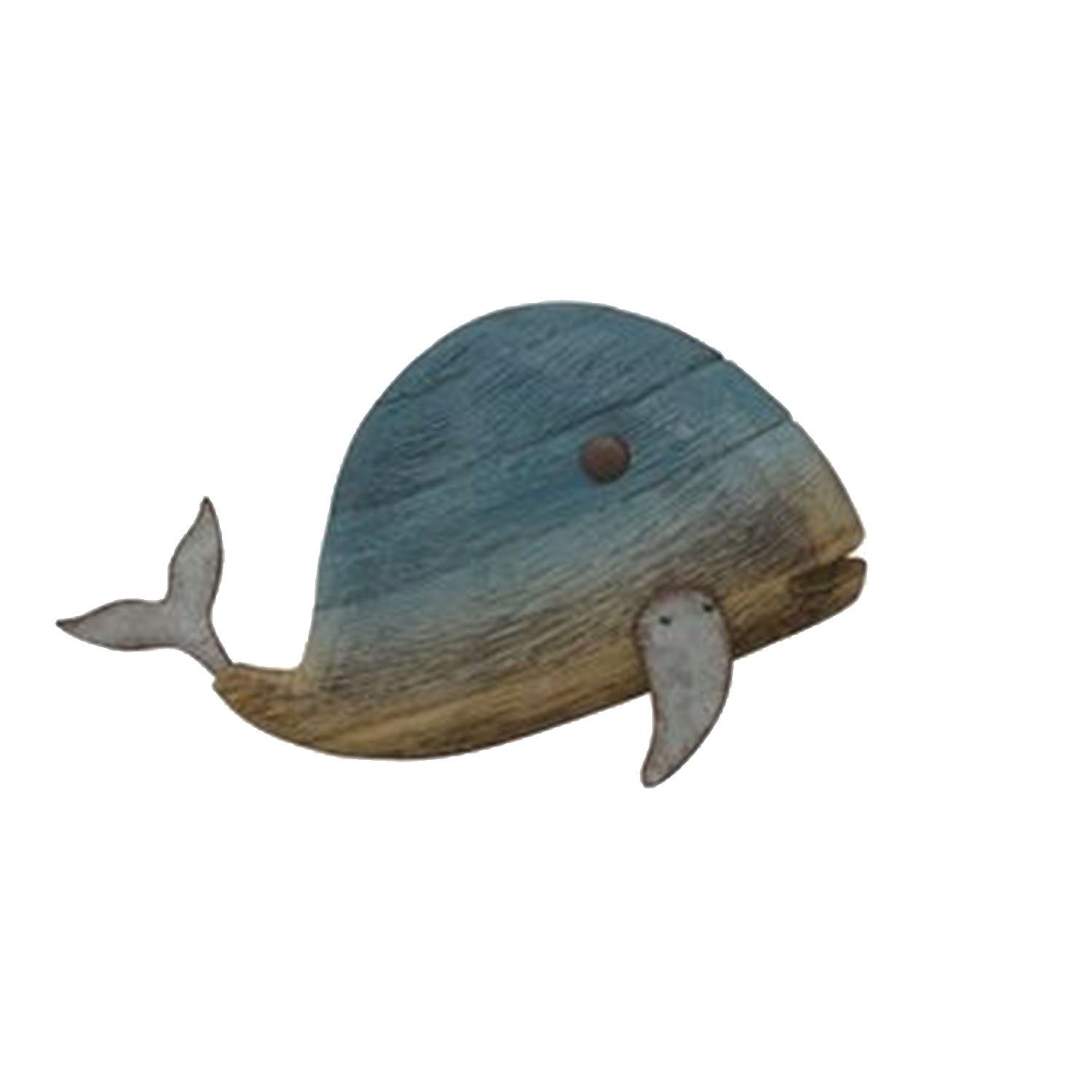 Holz Aufstellen, Dekoobjekt Wal aus mitienda Deko blau zum