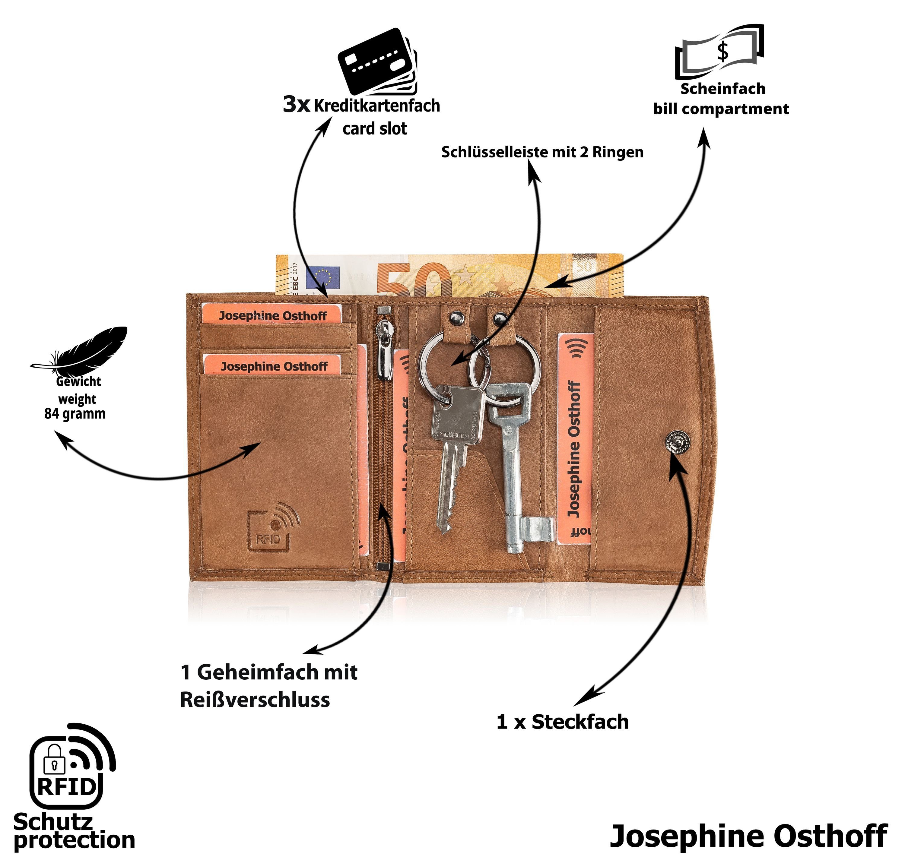 Josephine Osthoff Schlüsseltasche Ring Schlüsseletui safari