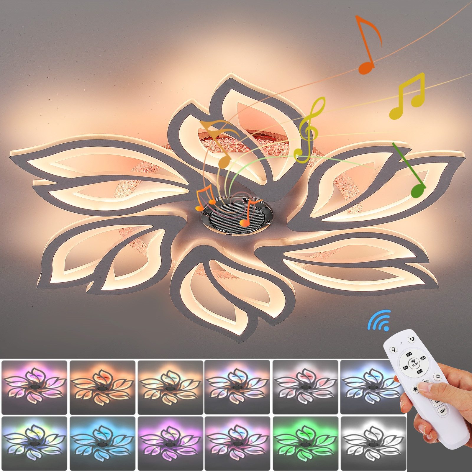 LETGOSPT Deckenleuchte LED Deckenlampe mit Bluetooth günstig online kaufen