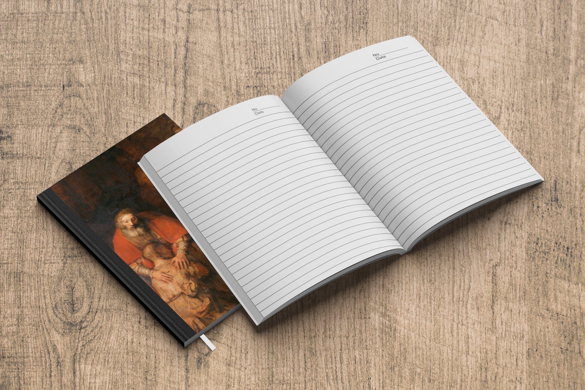 Notizheft, Rembrandt Sohnes Gemälde Tagebuch, Die Notizbuch Merkzettel, - von A5, des verlorenen van Haushaltsbuch Journal, Rijn, Rückkehr MuchoWow 98 Seiten,