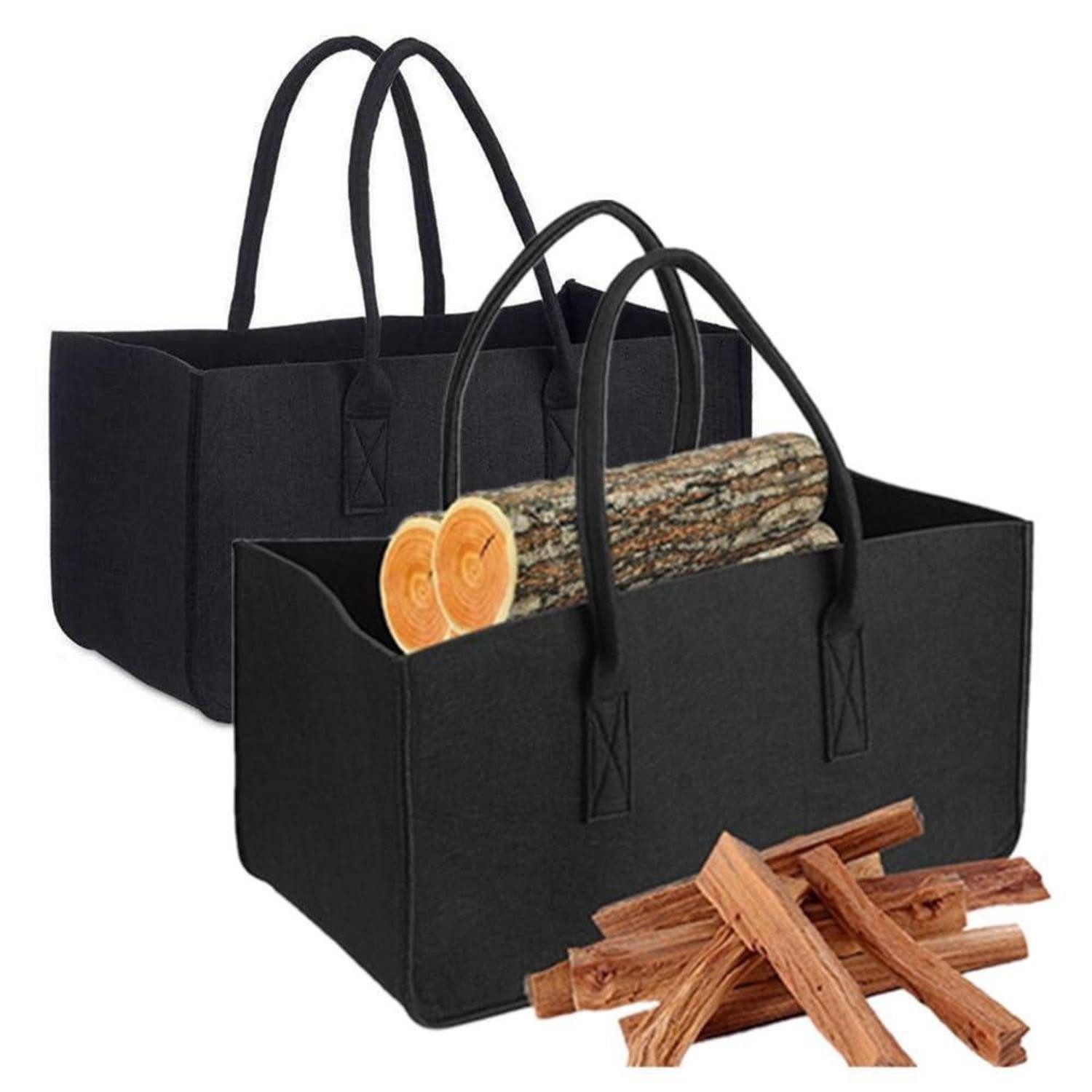 LuxusKollektion Kaminholzkorb Filztasche Faltbar Kaminholzkorb (2 St)