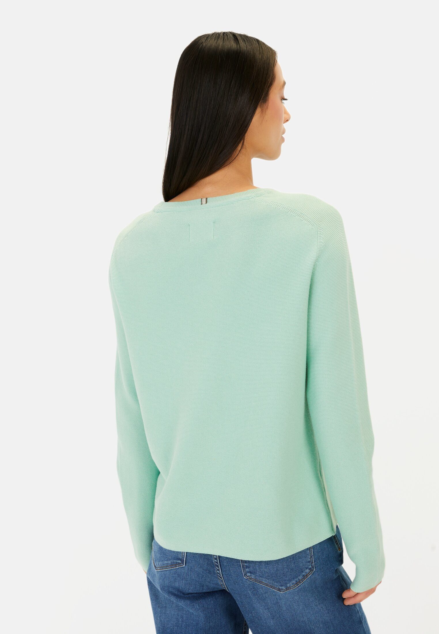 camel active Strickpullover aus reiner Baumwolle Langarm Rundhals Markenlab günstig online kaufen