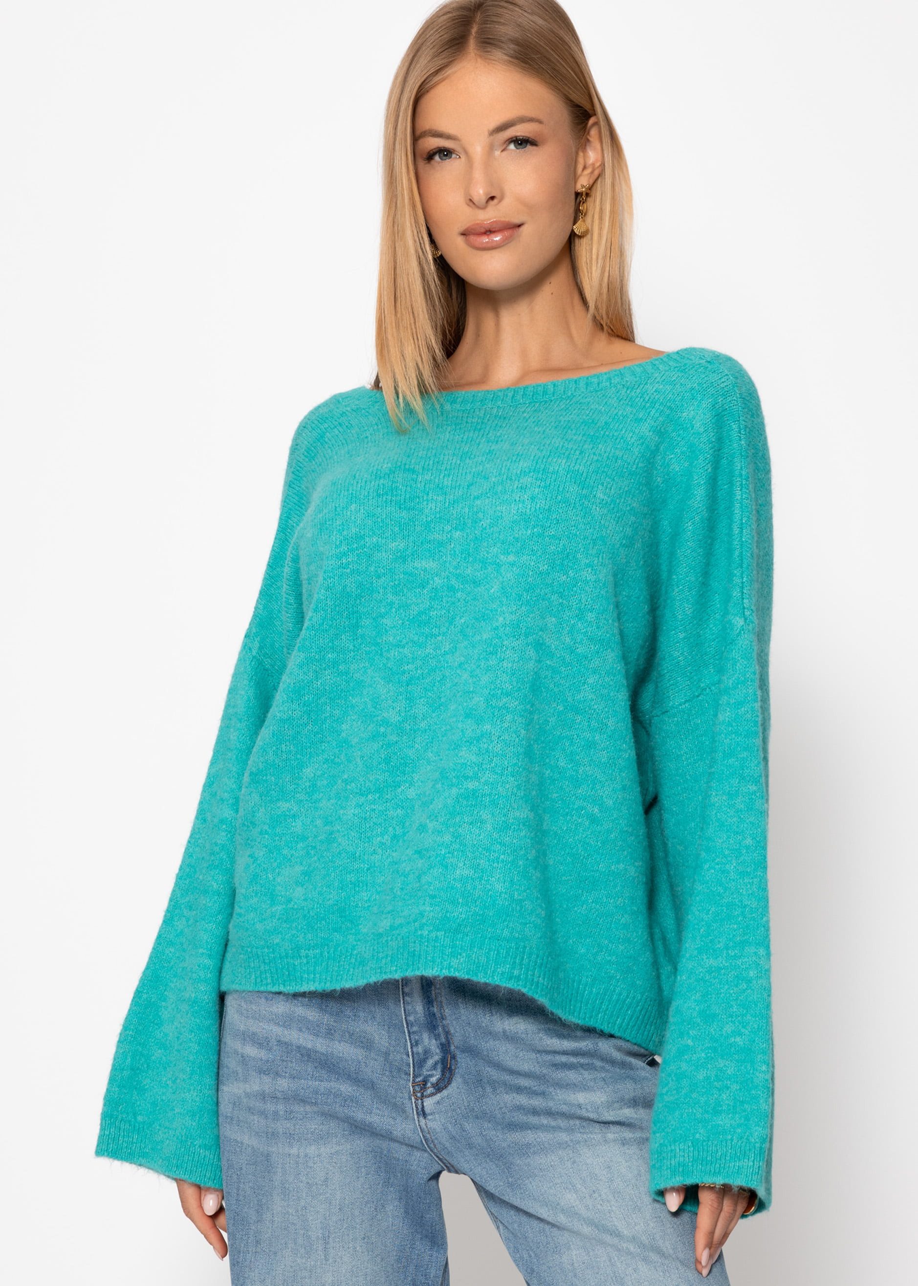 SASSYCLASSY Strickpullover Rückenfrei Strickpullover mit Streifenmuster günstig online kaufen