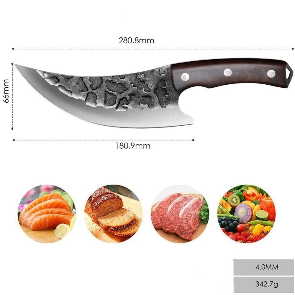 KingLux Ausbeinmesser Handgeschmiedete Hackmesser Küchenmesser Wikinger Messer