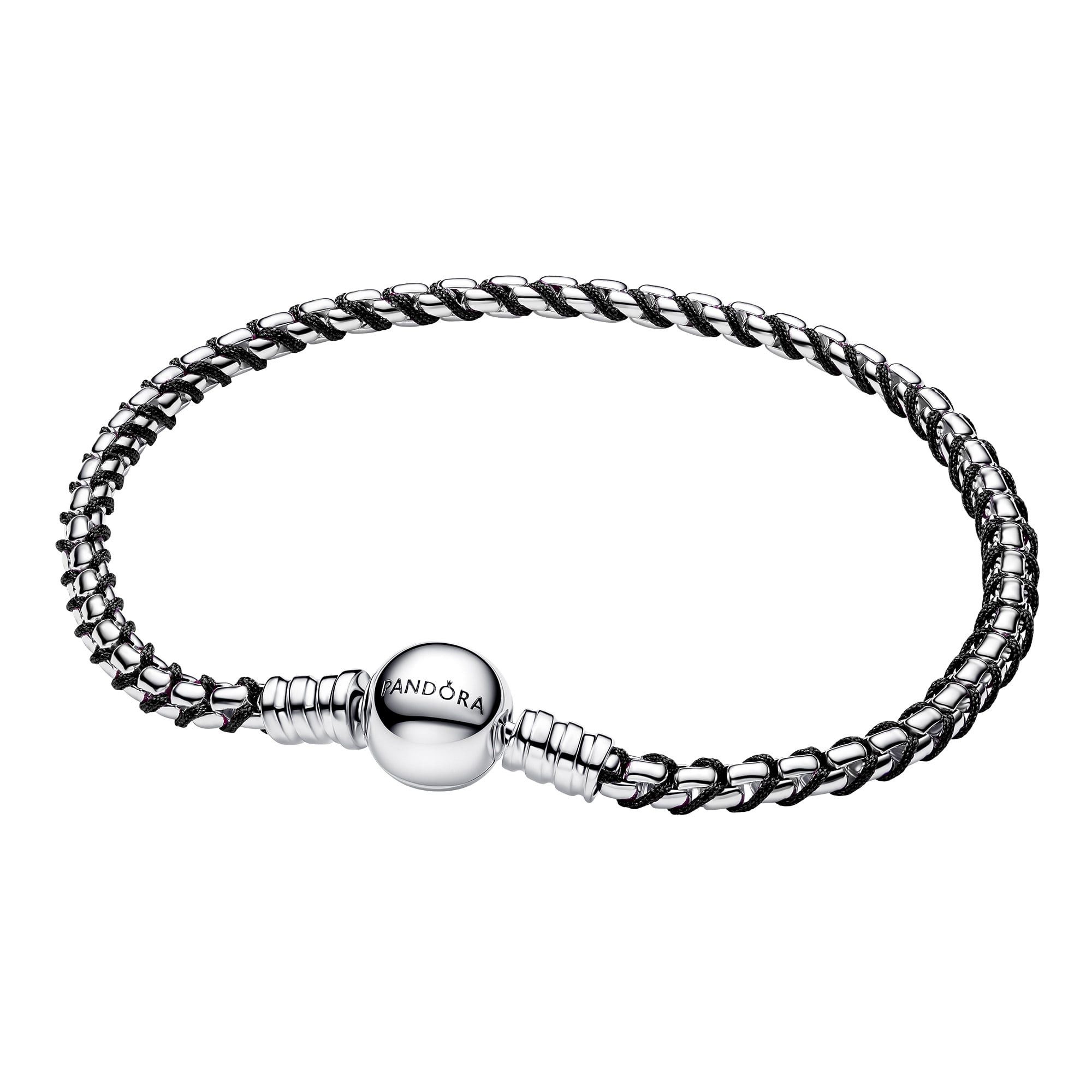 Pandora Gliederarmband Damen-SilberVeneziakette Schwarz