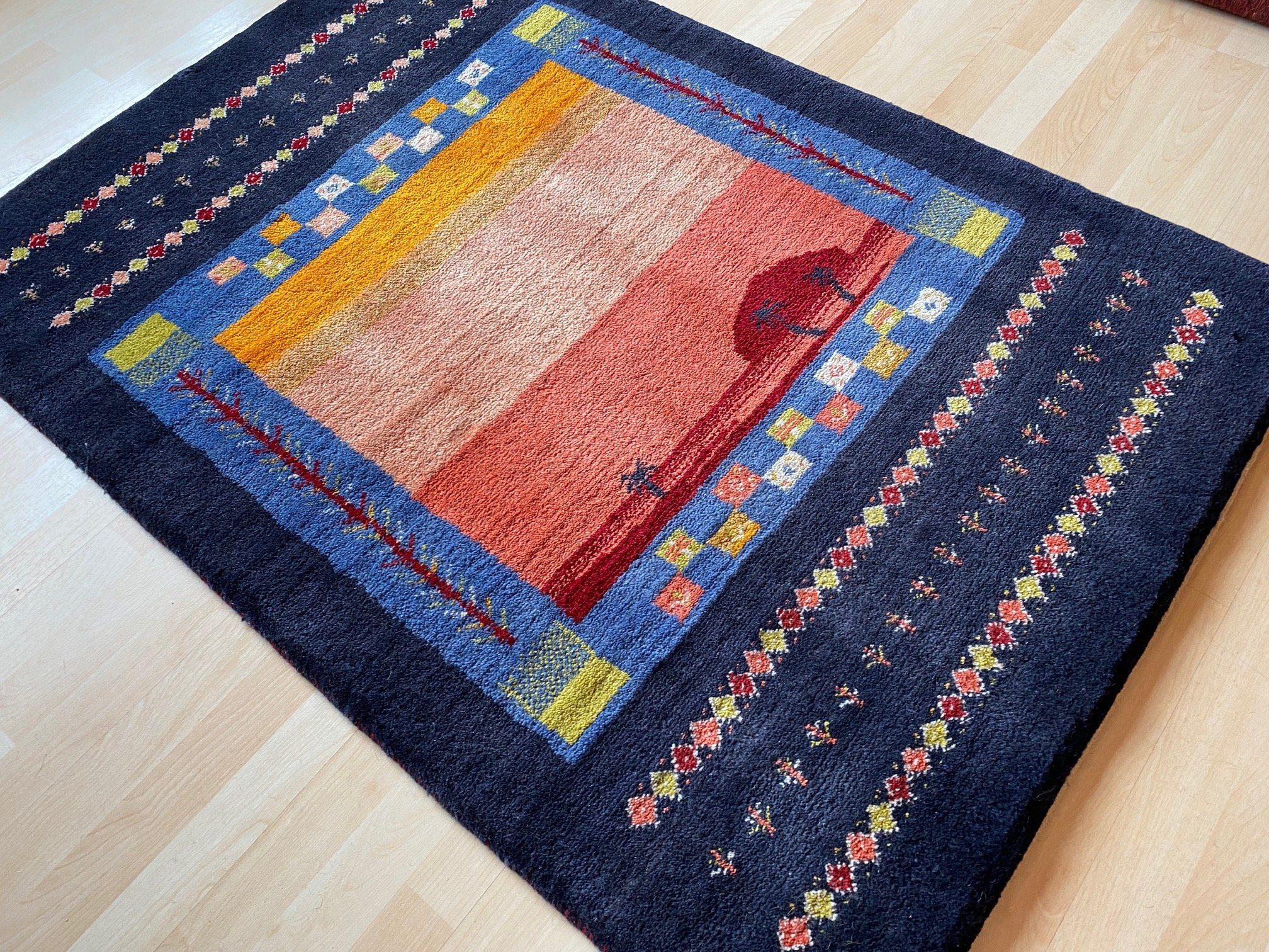 Morgenlandbazar, 144x100 Handgeknüpft aus Handgeknüpft Schurwolle Teppich Gabbeh Perserteppich reine Schurwolle, Perser Orientteppich