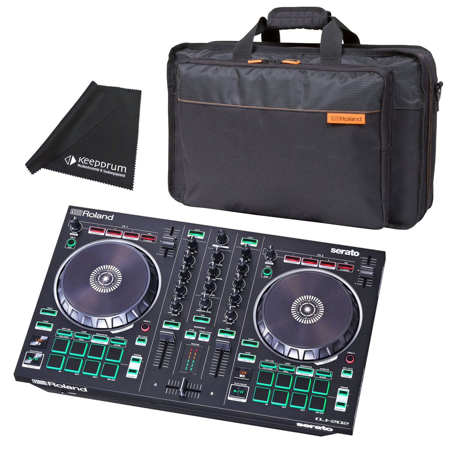 DJ Controller Roland DJ-202 USB-DJ-Controller Mixer mit Tasche