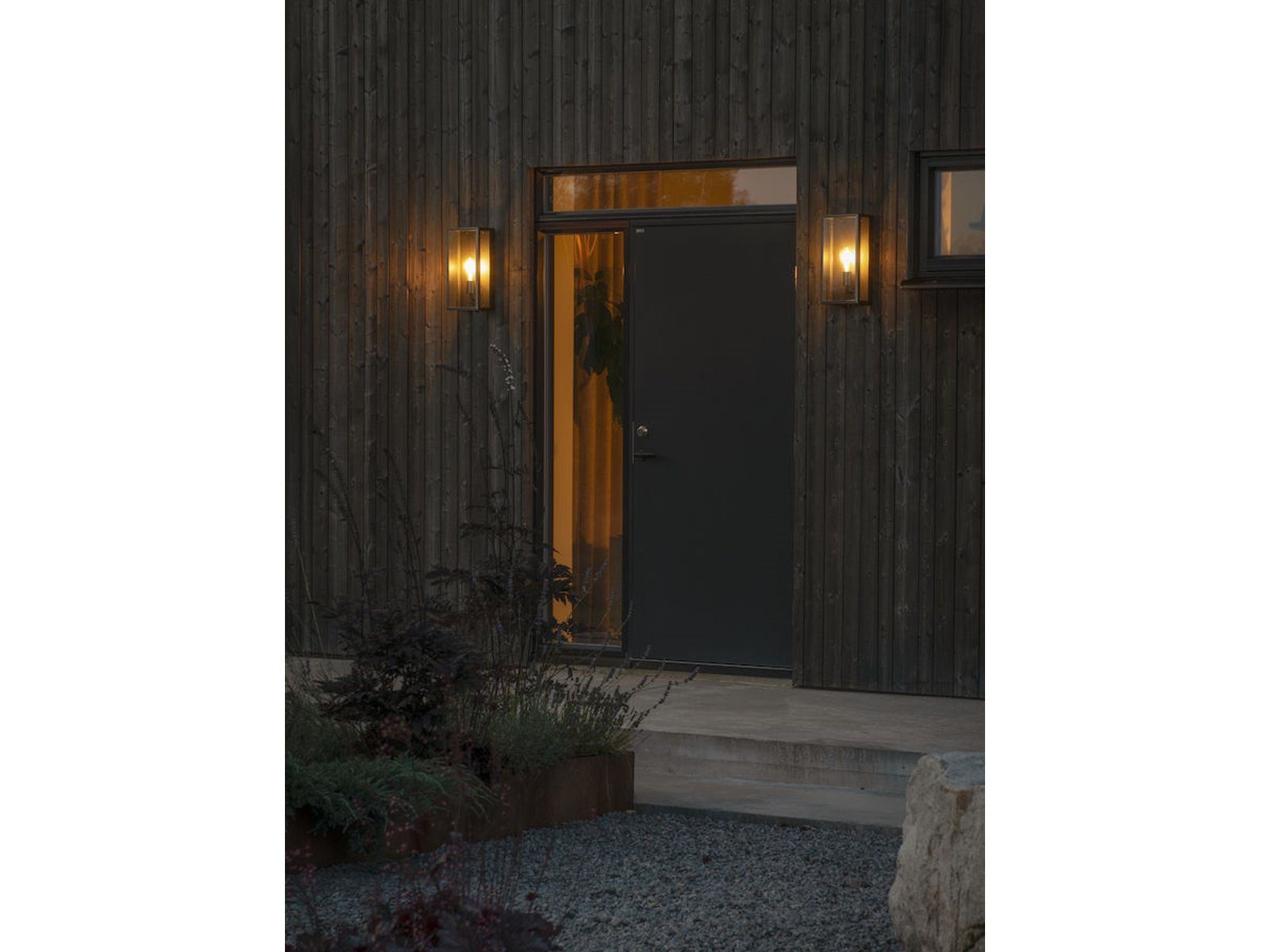 LED Haus-wand Große wechselbar, Schwarz Wand-laterne warmweiß, meineWunschleuchte Außen-Wandleuchte, Fassadenbeleuchtung Landhausstil, LED
