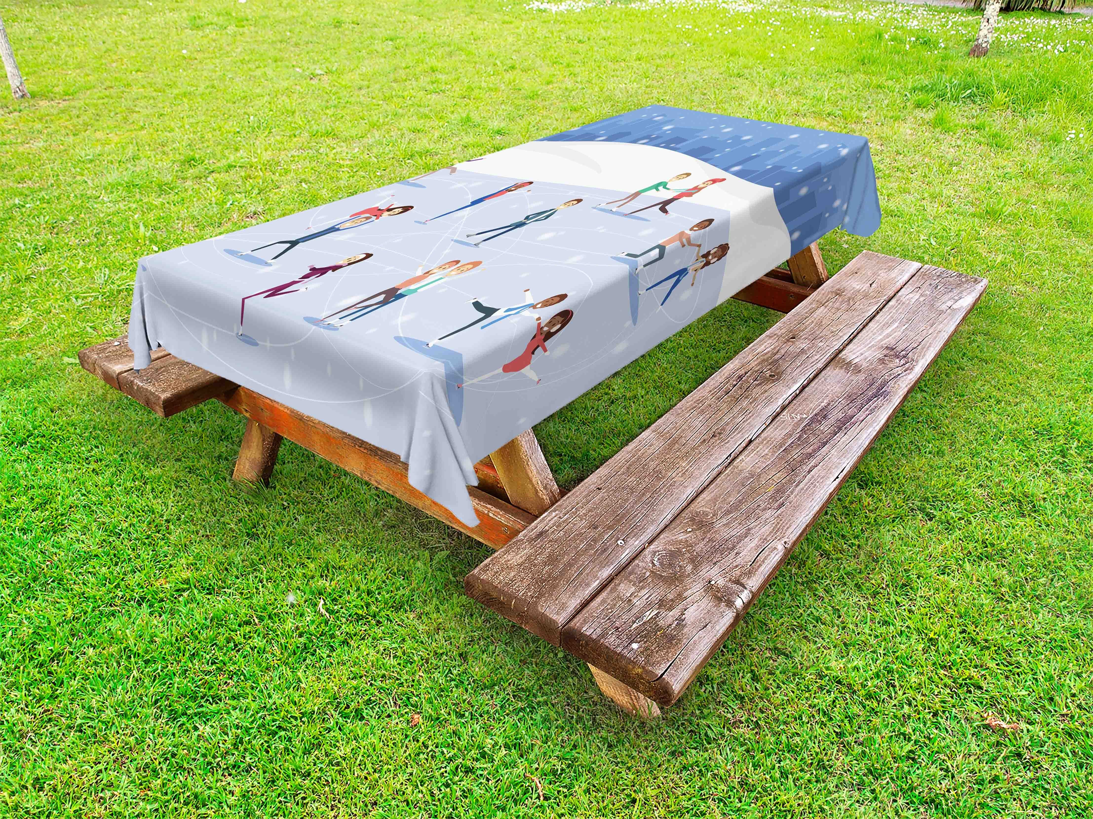 Abakuhaus Tischdecke dekorative waschbare Picknick-Tischdecke, Schlittschuhe Die Leute auf der Eisbahn