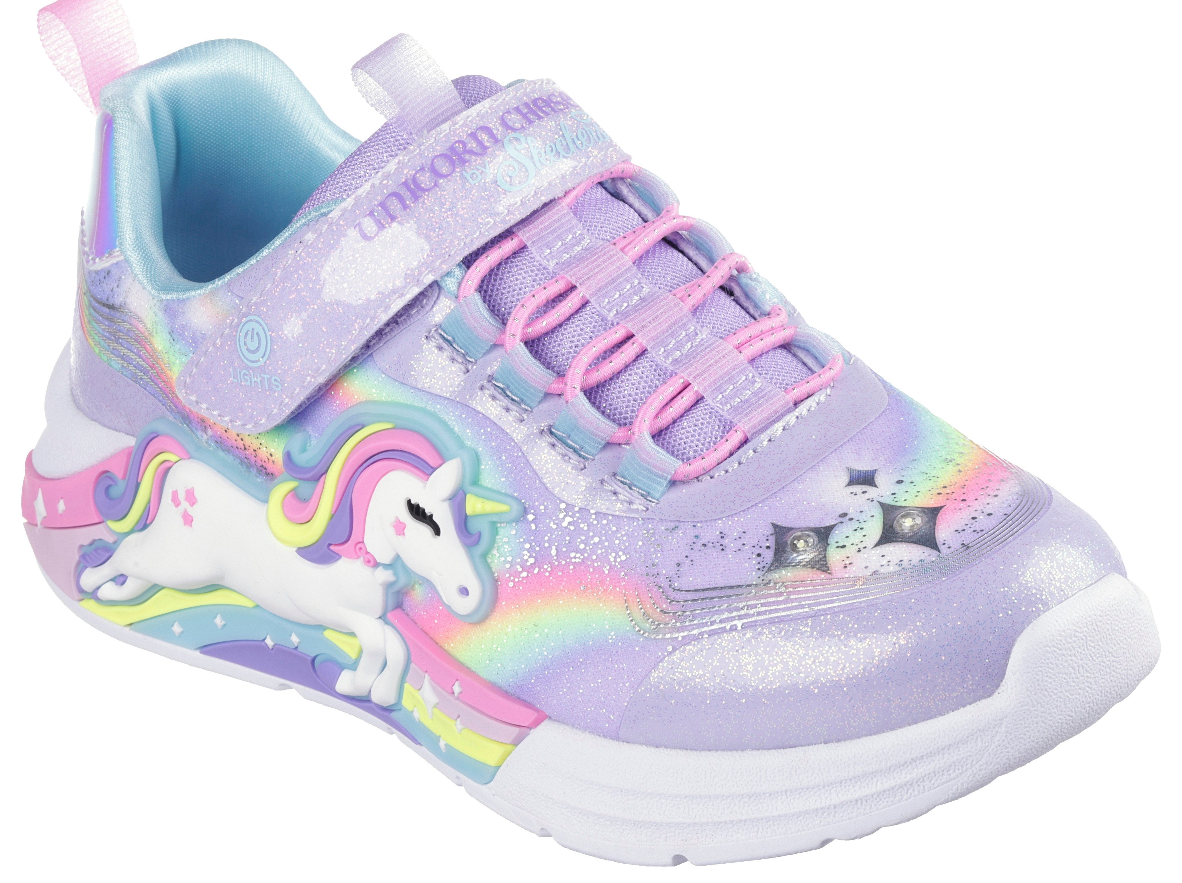 Skechers UNICORN CHASER Sneaker Blinkschuh mit Einhorn, Größenschablone zum Download