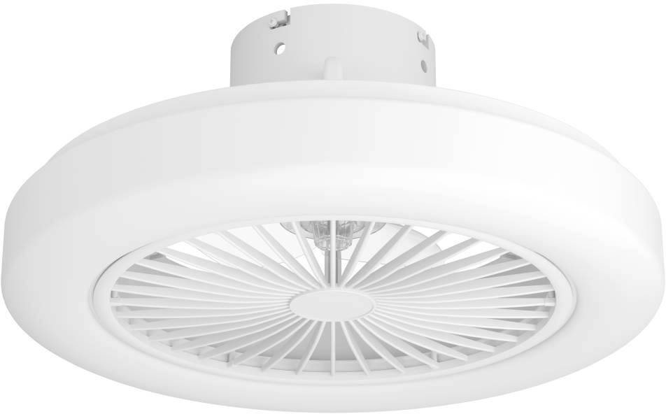 EGLO Deckenventilator Ortona, Ventilator Decke dimmbar mit Fernbedienung,  Timer, weiß, Ø 46 cm